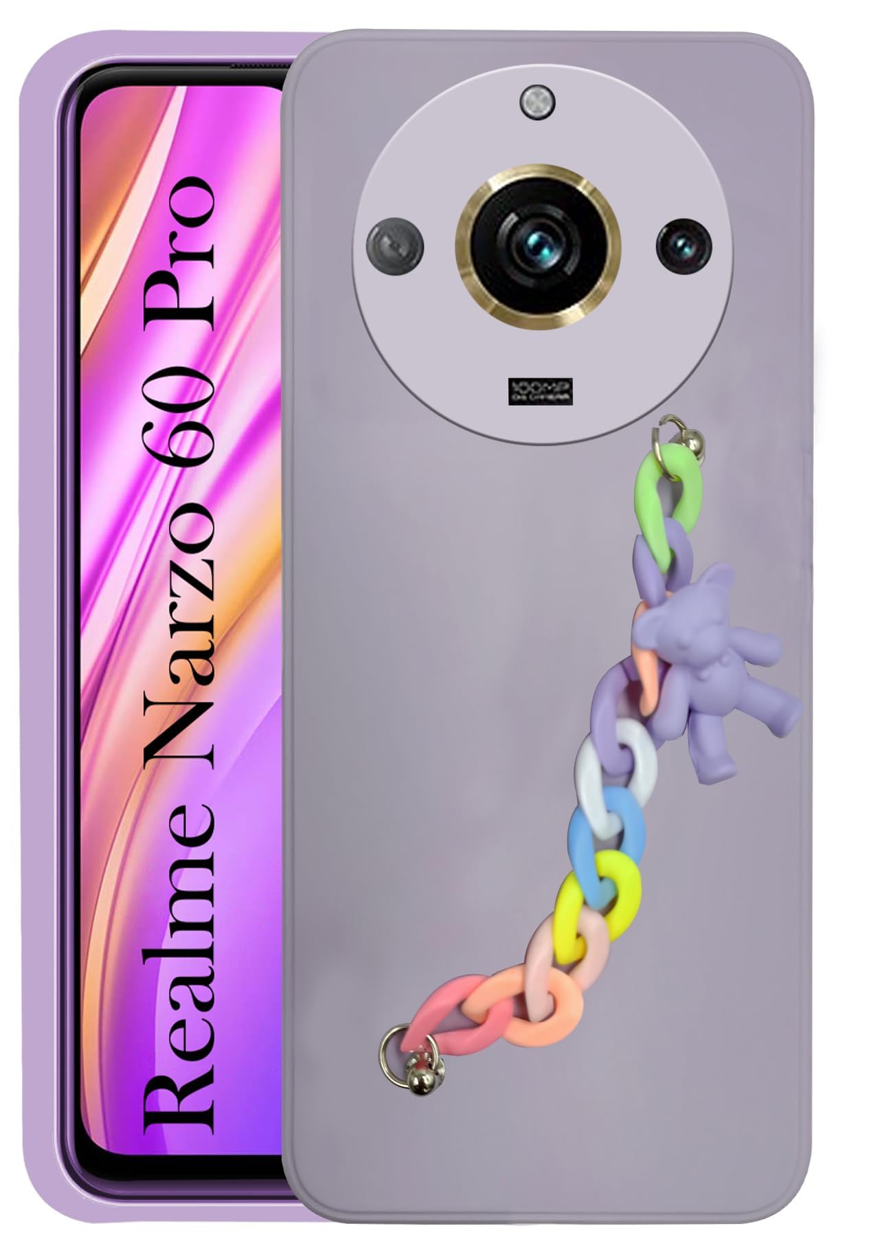 For Realme Narzo 60 Pro Back Cover Girls Case with Bracelet