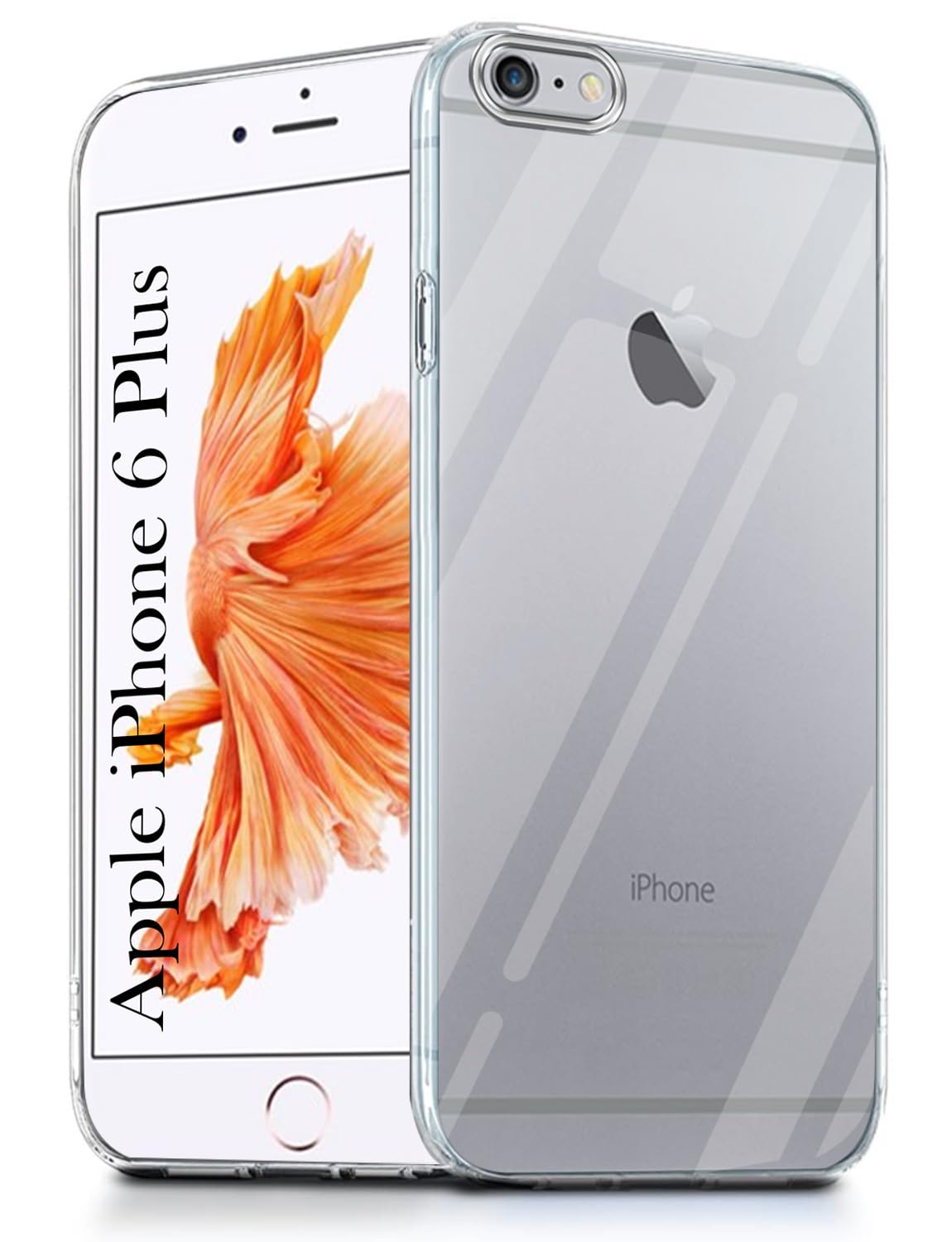 For Apple iPhone Plus Back Cover (Silicone Clear Shockproof Case wit