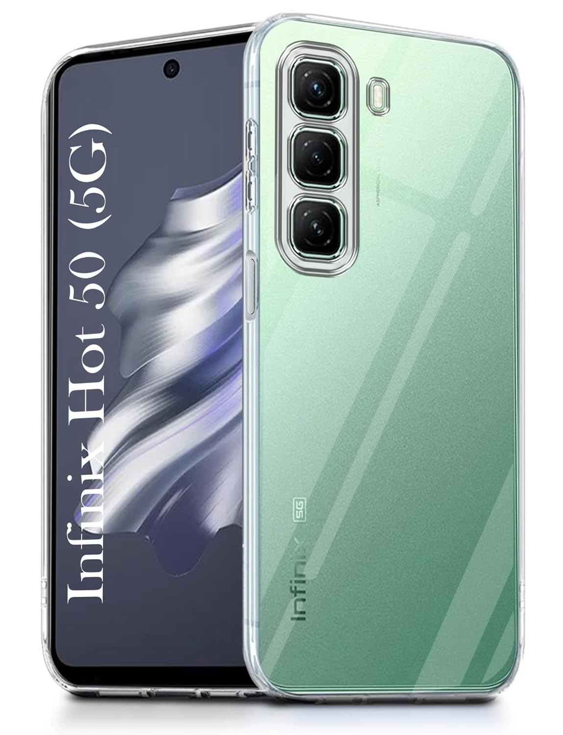 For Infinix Hot 50 5G Back Cover ( Silicone Clear Shockproof Case with Camera Protection | Soft and Flexible | Transparent)