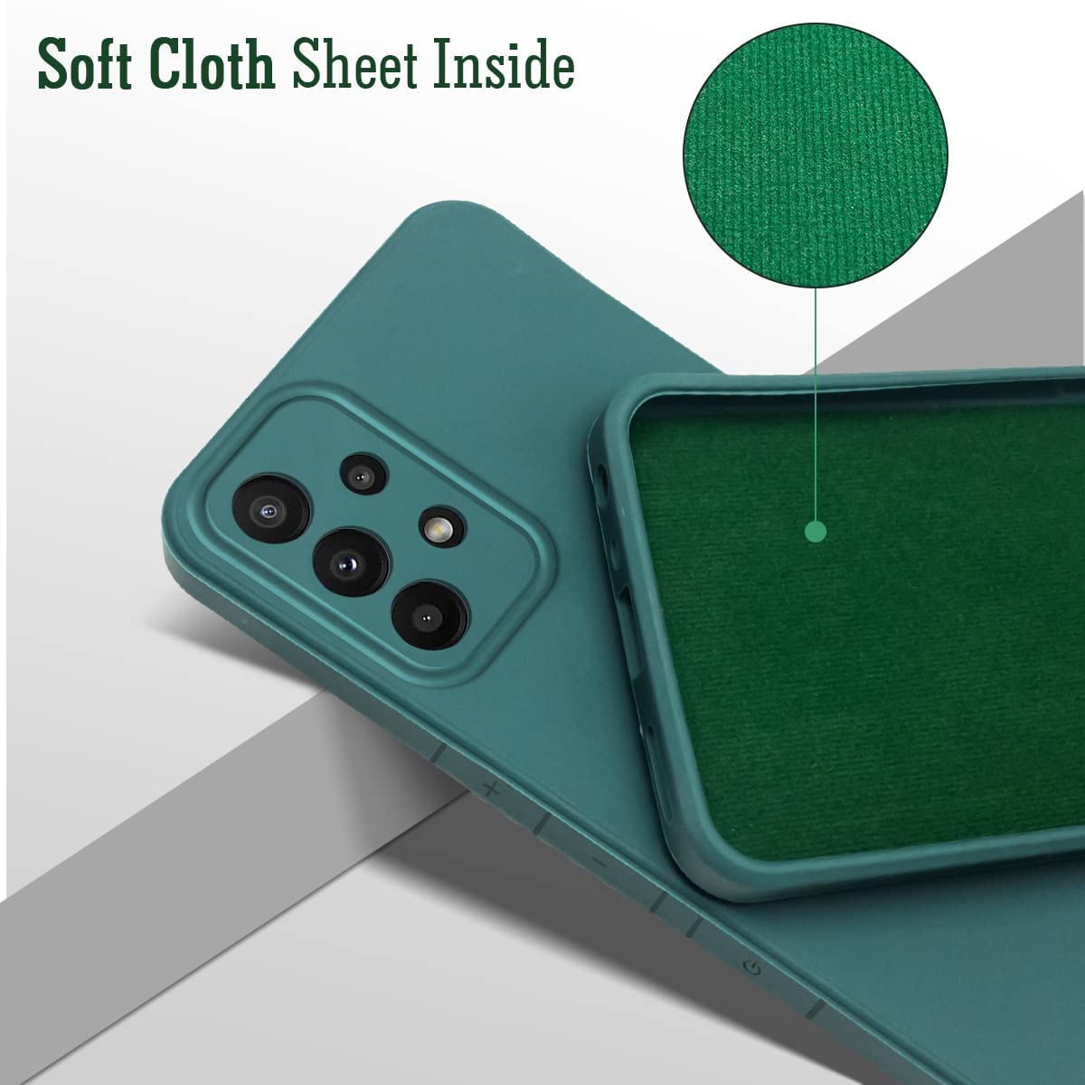 For Samsung Galaxy A33 5G Back Cover Case (Matte Finish Silicone with Inside Fiber Cloth)