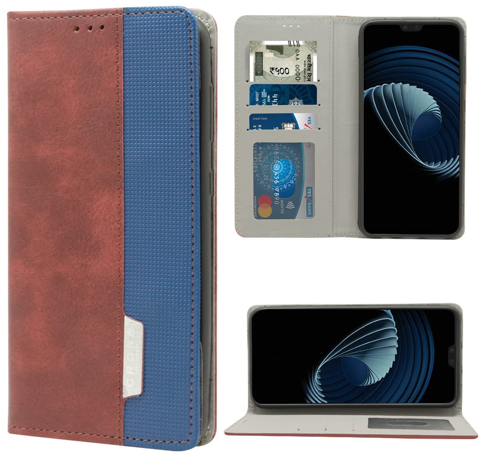 For Vivo V23 Pro Flip Cover Case (Dual Leather | Professional Elegant Series | Inner TPU | Foldable Stand | Wallet Card Slots)