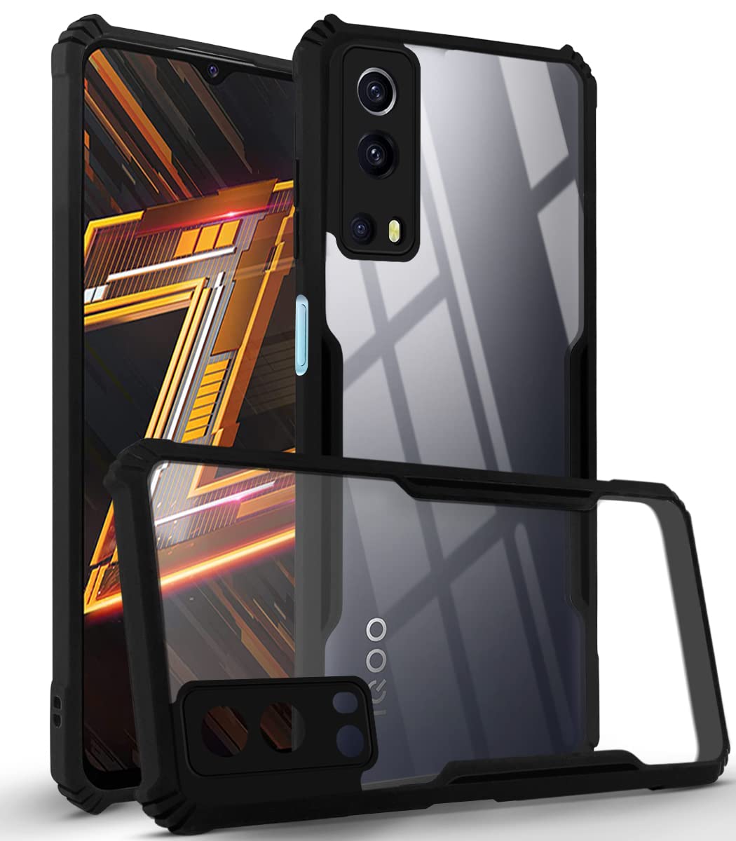 For Vivo iQOO Z3 5G Back Cover Case (Crystal Glass Back | Camera Protection | Shockproof Bumpers)