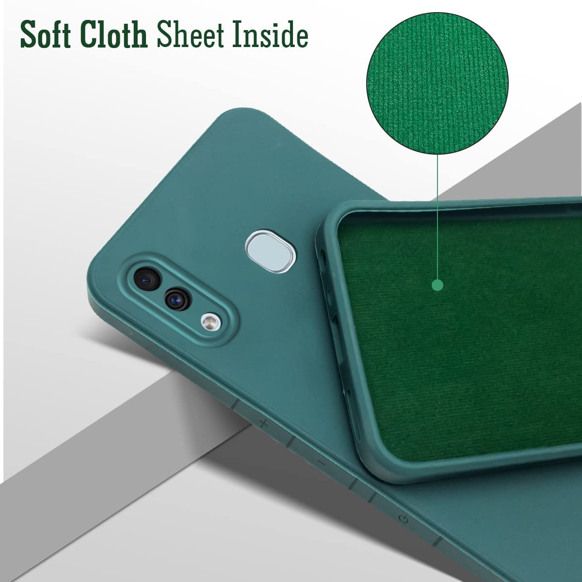 For Samsung Galaxy A20 | Galaxy A30 Back Cover Case (Matte Finish Silicone with Inside Fiber Cloth)