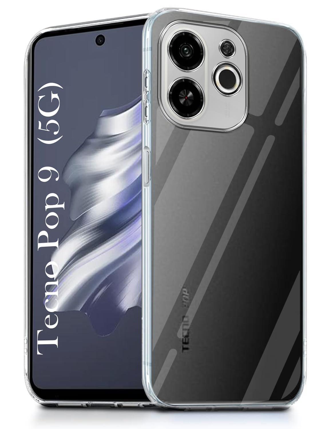 For Tecno Pop 9 5G | Tecno Spark 30C 5G Back Cover (Silicone Clear Shockproof Case with Camera Protection | Soft and Flexible | Transparent)