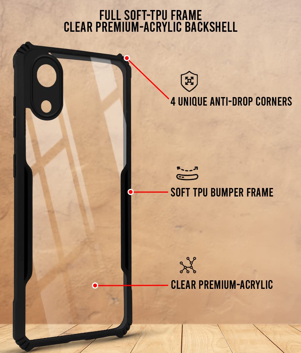 For Samsung Galaxy A03 Core Back Cover Case (Crystal Glass Back | Camera Protection | Shockproof Bumpers)