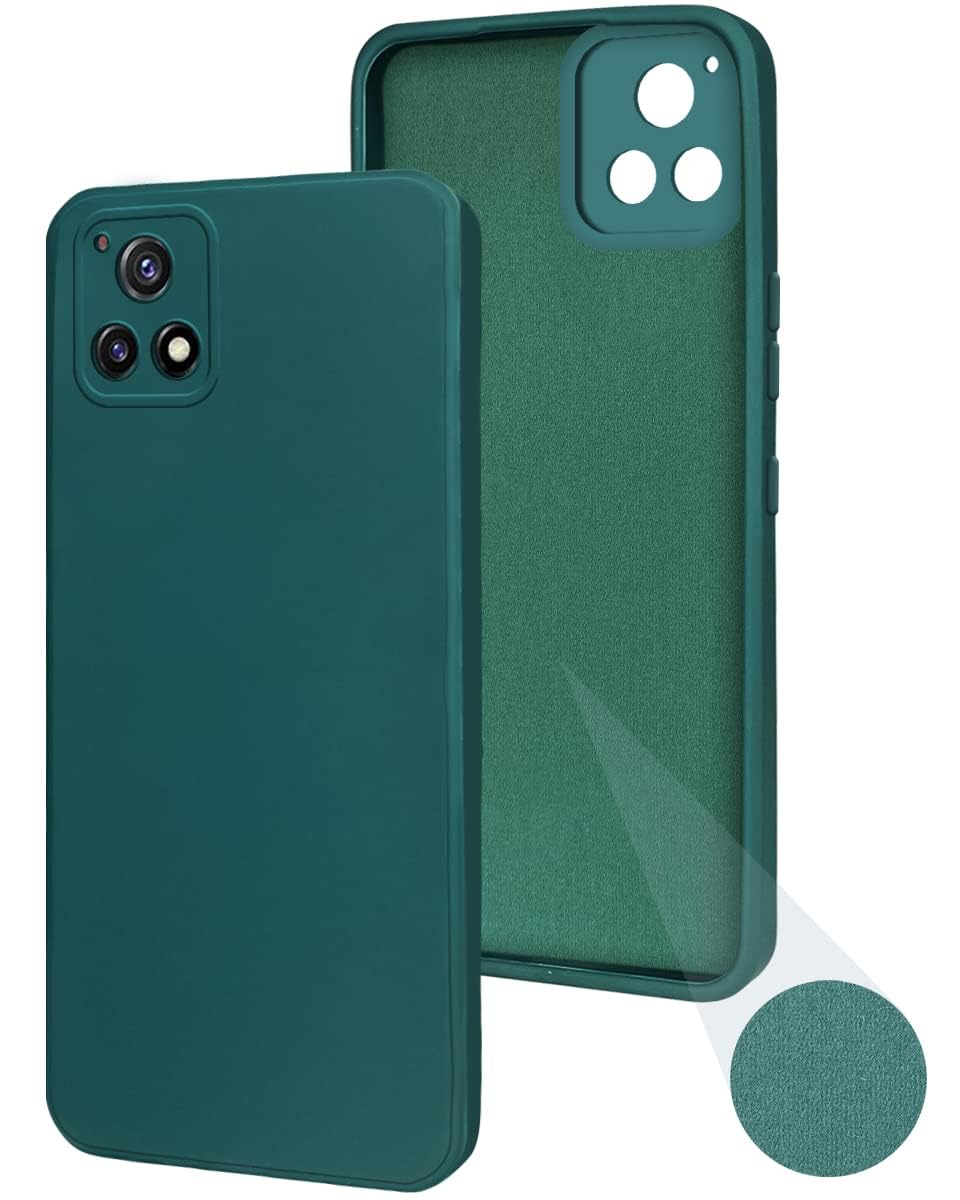 For Vivo Y72 5G | Y31s 5G Back Cover Case (Matte Finish Silicone with Inside Fiber Cloth)