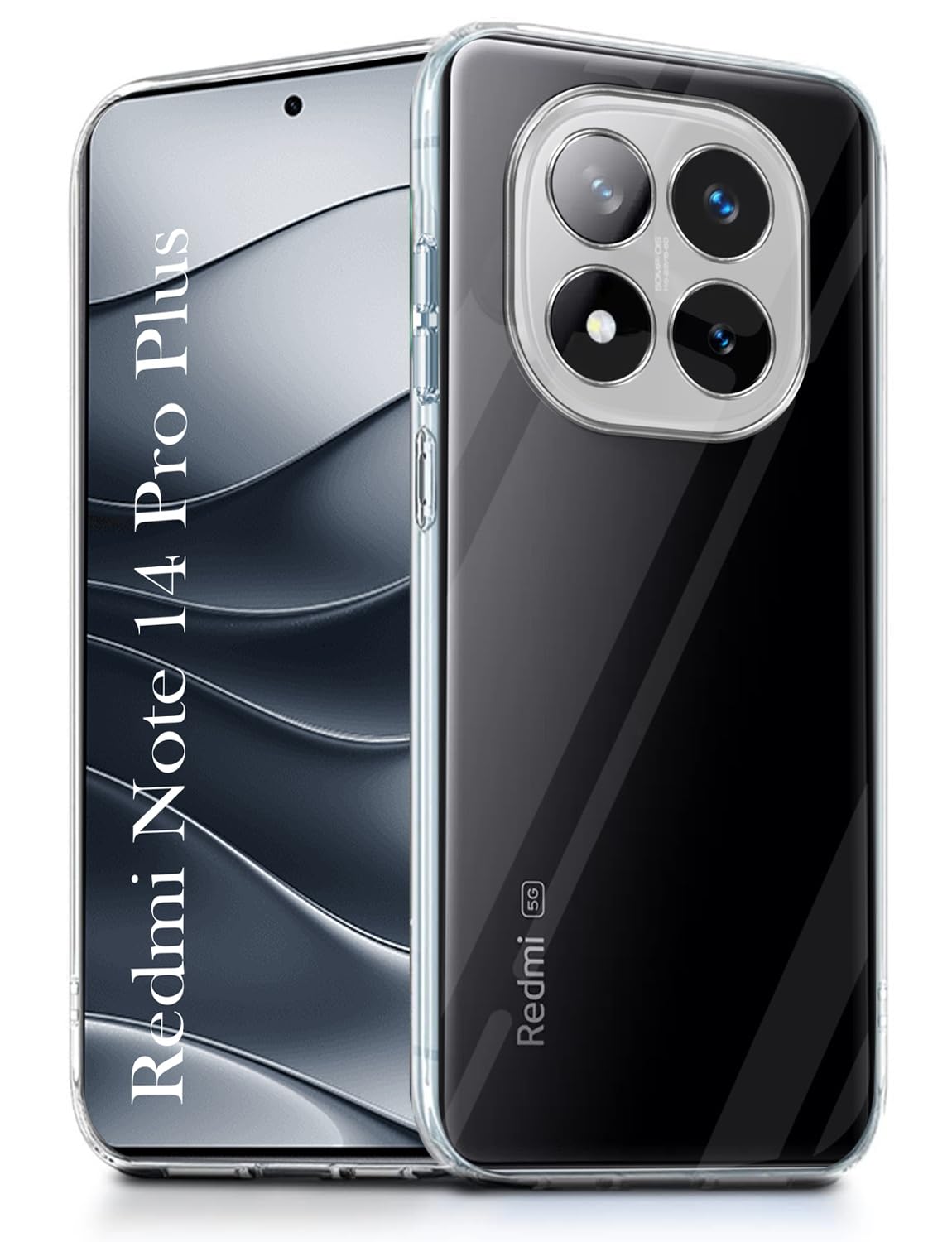 For Redmi Note 14 Pro Plus Back Cover ( Silicone Clear Shockproof Case with Camera Protection | Soft and Flexible | Transparent)