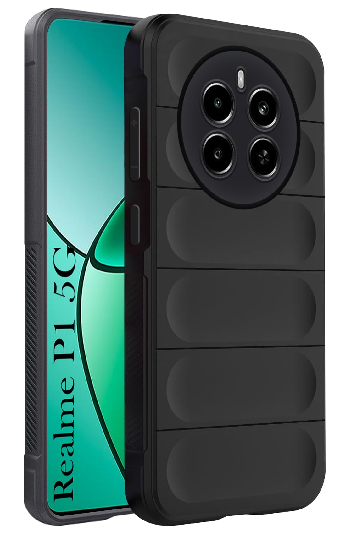 For Realme P1 5G Back Cover Case (Matte Liquid Silicone | Micro-Fiber Cloth Inside | Camera Protection | Shockproof)