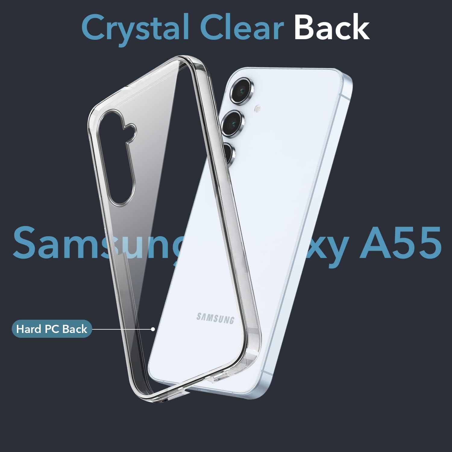 For Samsung Galaxy A55 5G Back Cover (Hard Anti Yellow Clear Case | Drop & Camera Protection | Shockproof Polycarbonate)