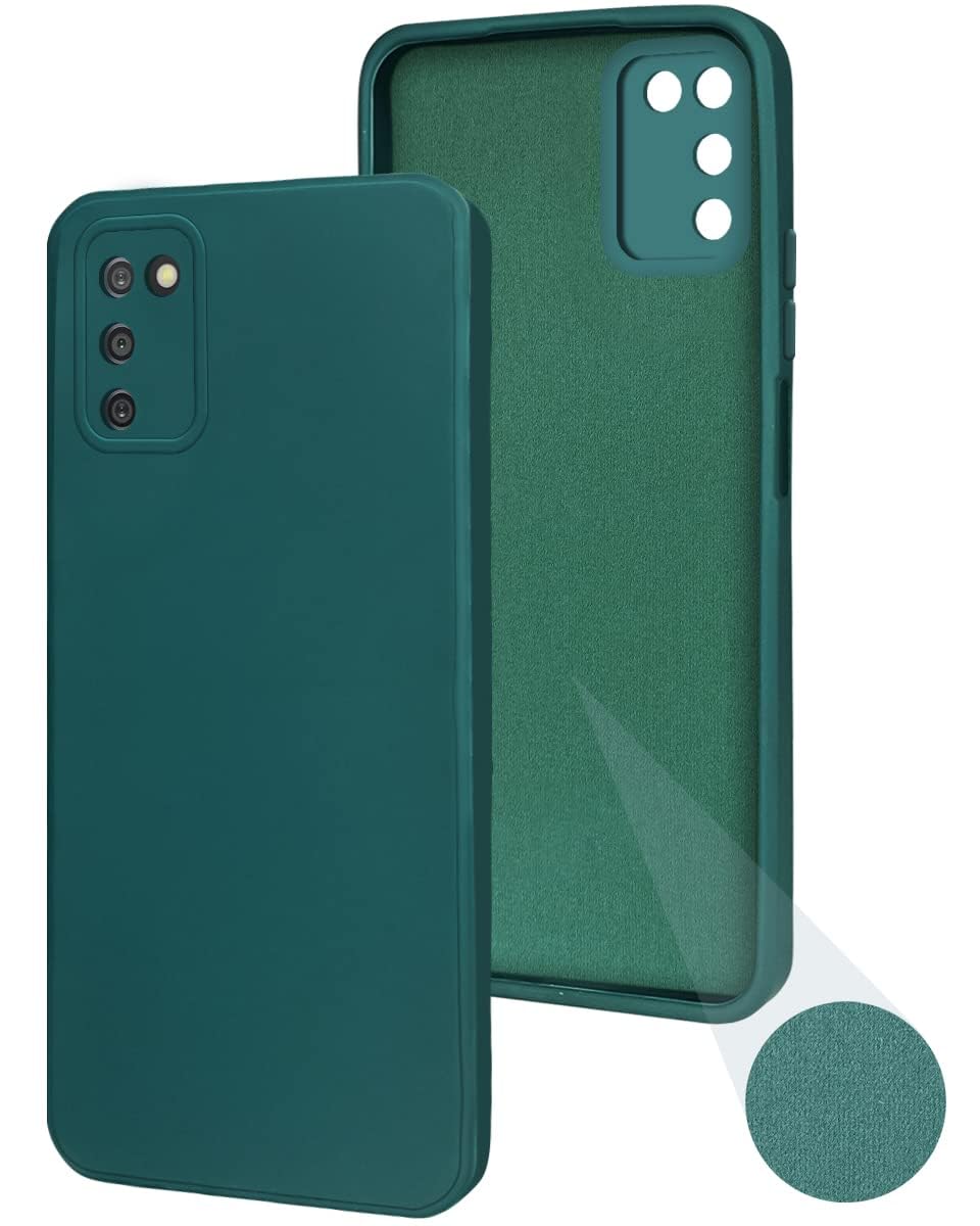 For Samsung Galaxy A03s Back Cover Case (Matte Finish Silicone with Fiber Cloth)