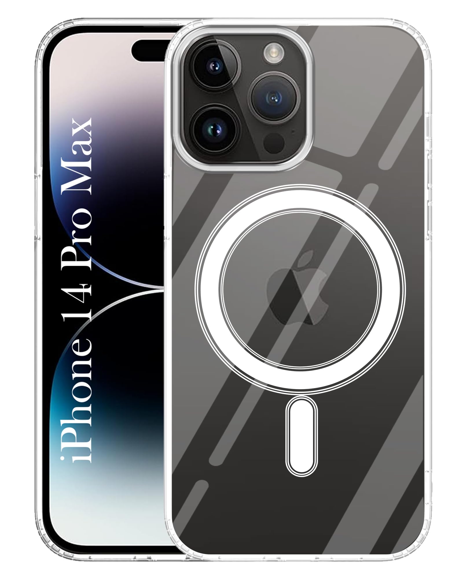 For Apple iPhone 14 Pro Max Back Cover Case ( MagSafe Compatible Wireless Charging | Hybrid Camera Bump Protection | Shockproof Polycarbonate Material)