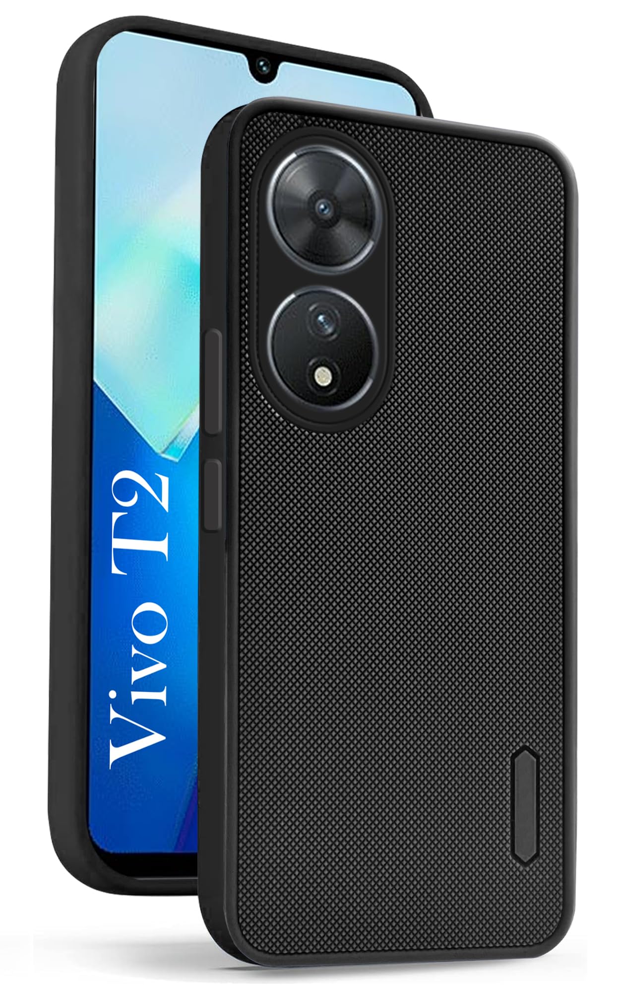 For Vivo T2 Back Cover Case (Textured Grip Design | Camera Protetion | Slim and Light Weight | Soft Touch and Feel)