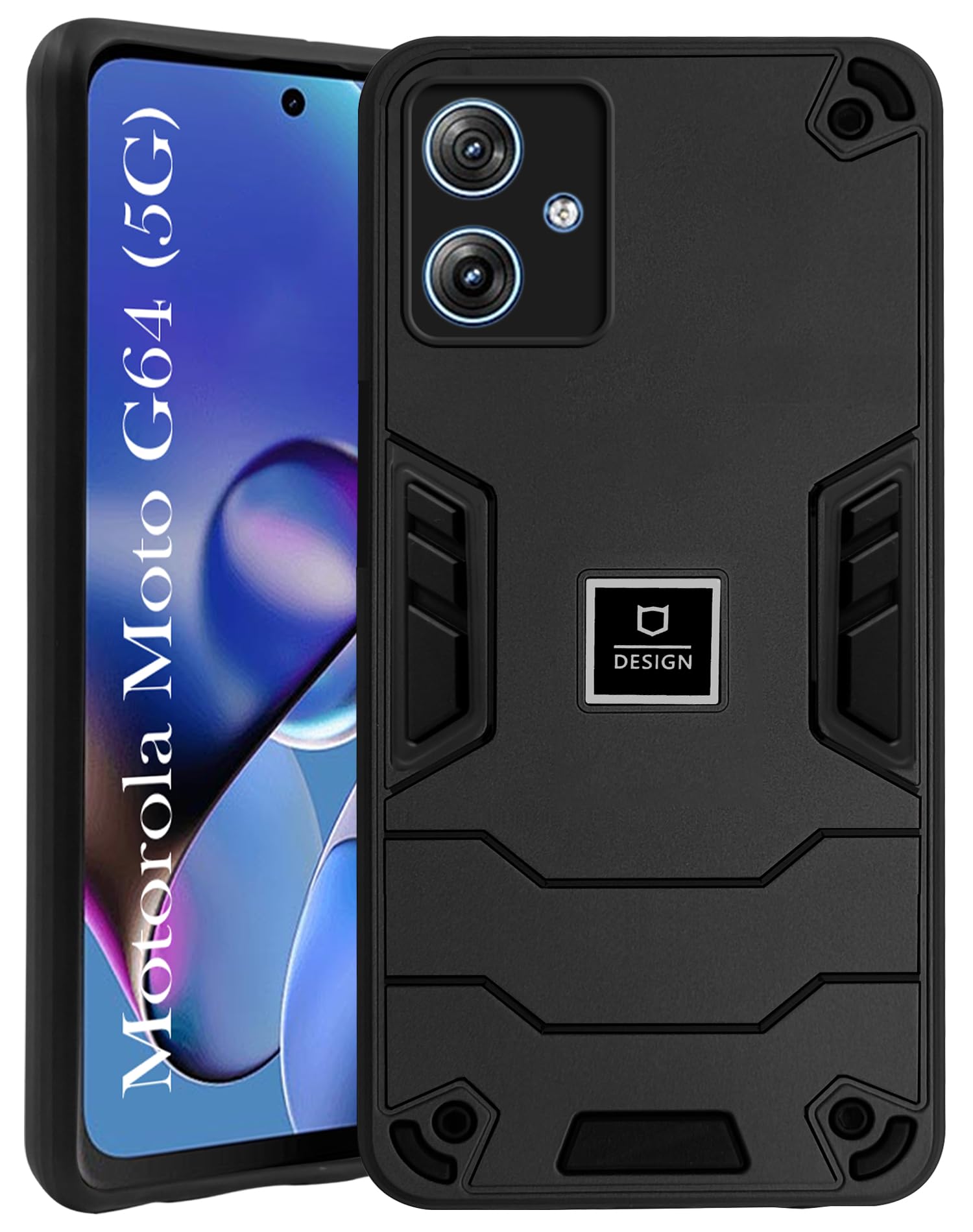 For Motorola Moto G64 5G Back Cover Case (Lightweight Hybrid Shockproof Polycarbonate)