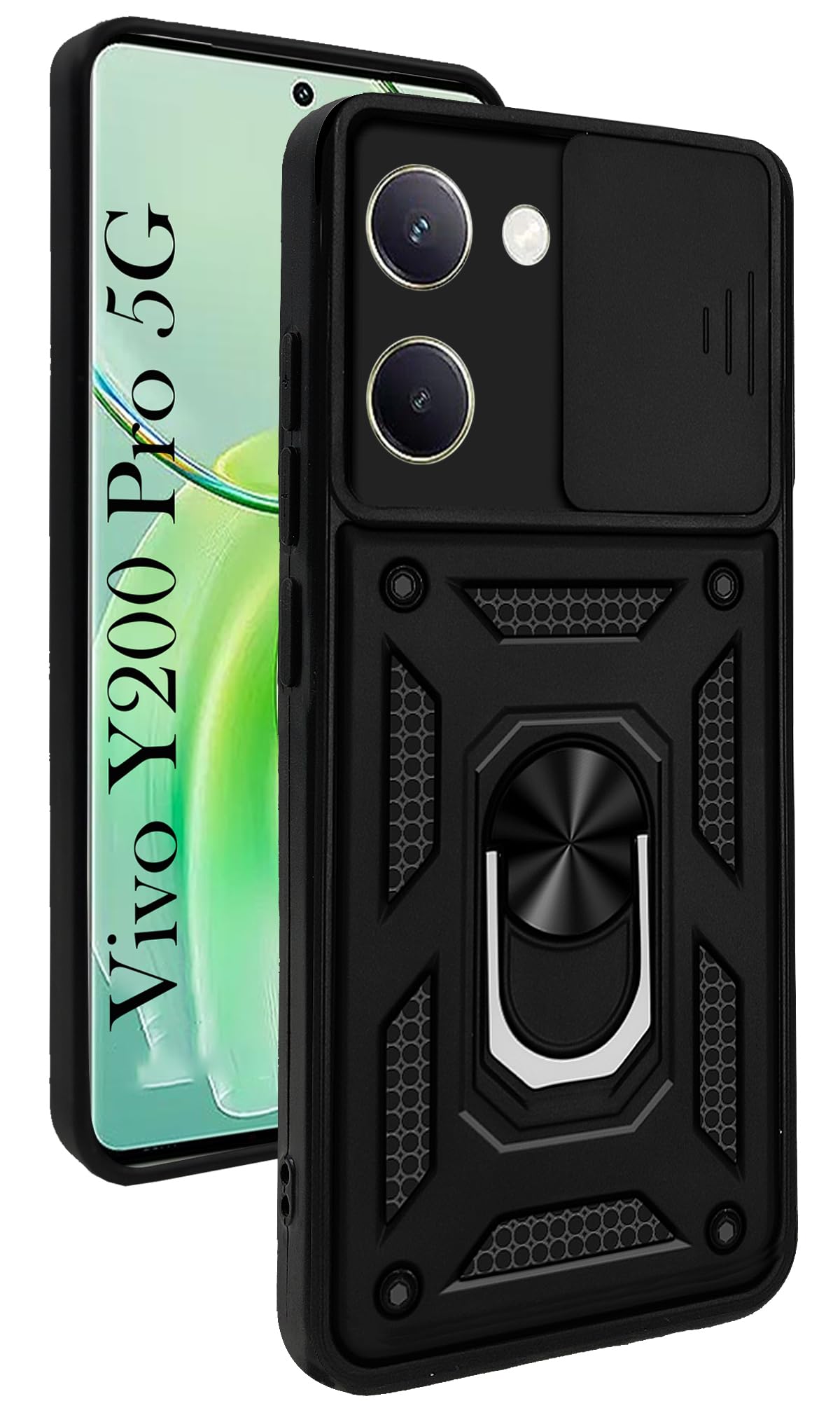 For Vivo Y200 Pro 5G Back Cover Case (Hybrid Dual Armor Polycarbonate)