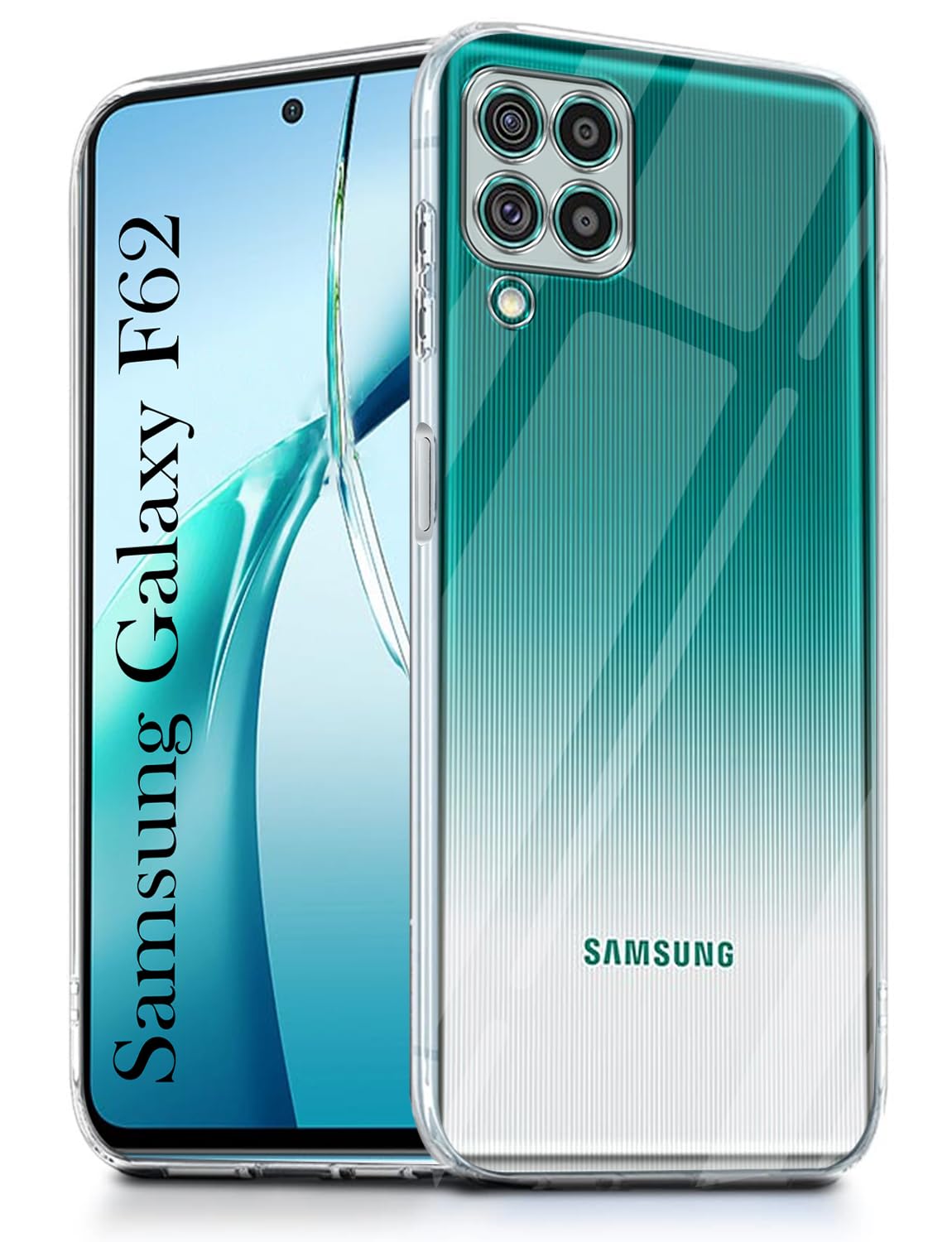 For Samsung Galaxy F62 Back Cover( Silicone Clear Shockproof Case with Camera Protection | Soft and Flexible | Transparent)
