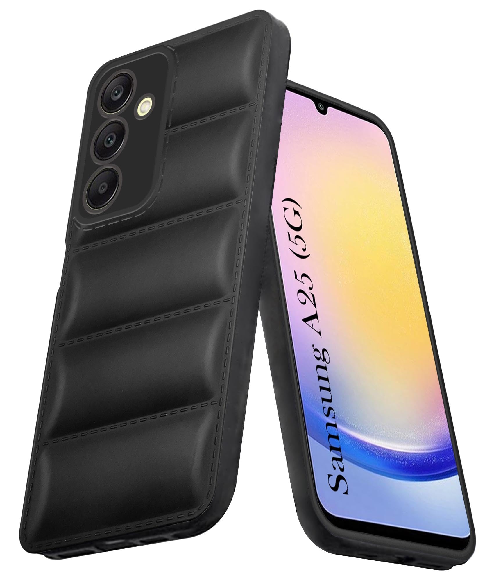 For Samsung Galaxy A25 5G Back Cover Case (Puffer Cushion Wave Design | Camera Protection)