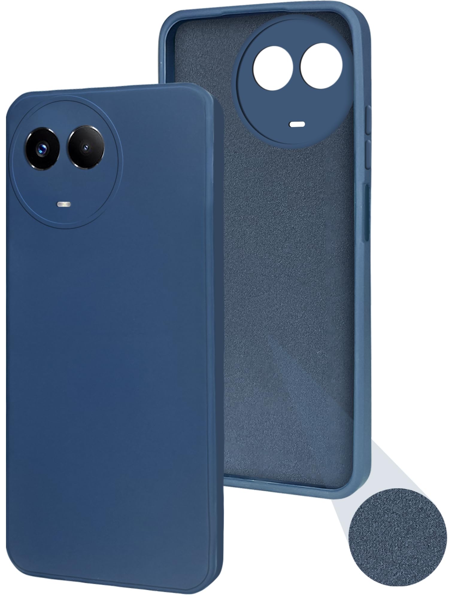 For Realme 11x 5G Back Cover Case (Matte Finish Silicone with Inside Fiber Cloth)