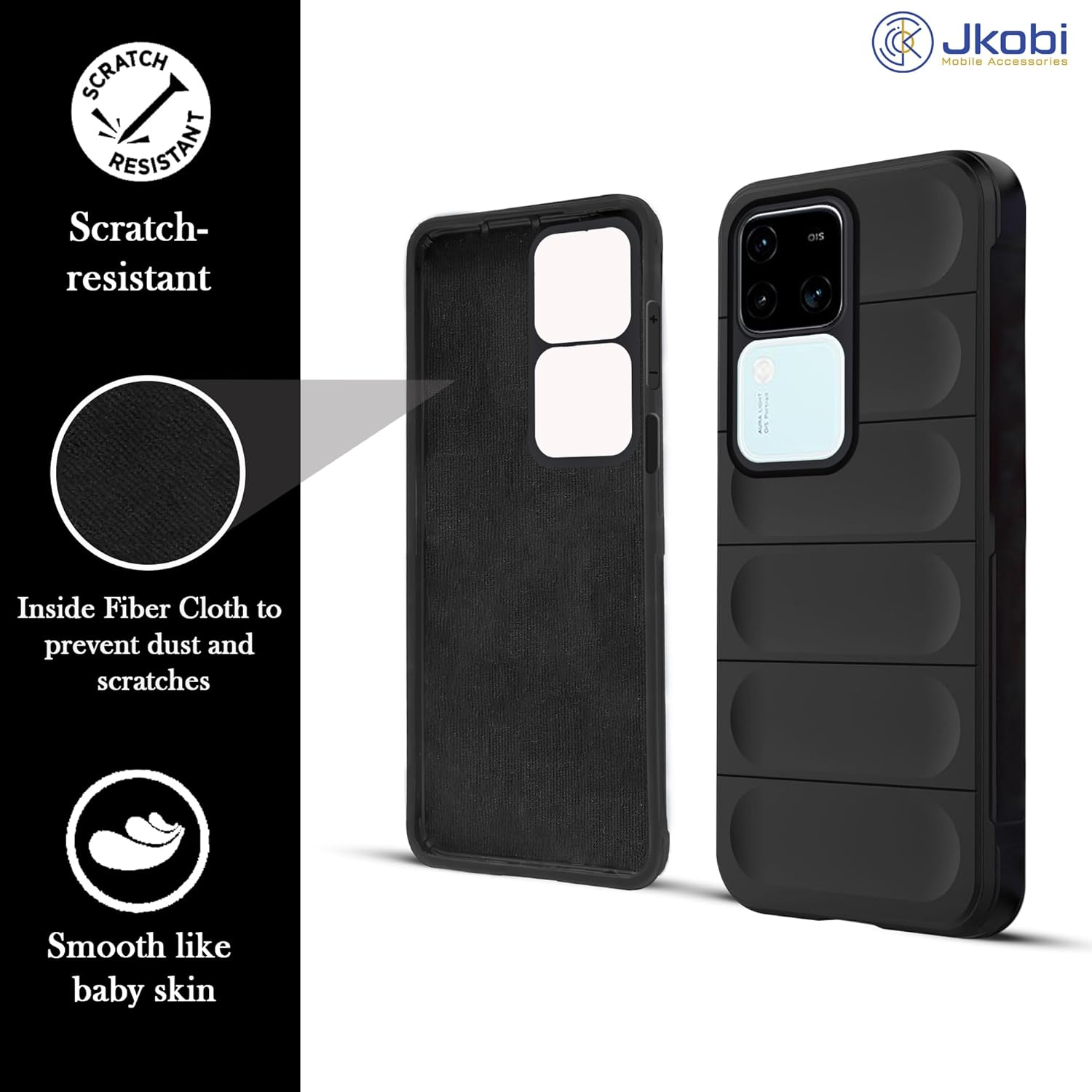 For Vivo V30 Pro 5G Back Cover Case (Matte Liquid Silicone | Micro-Fiber Cloth Inside | Camera Protection | Shockproof)