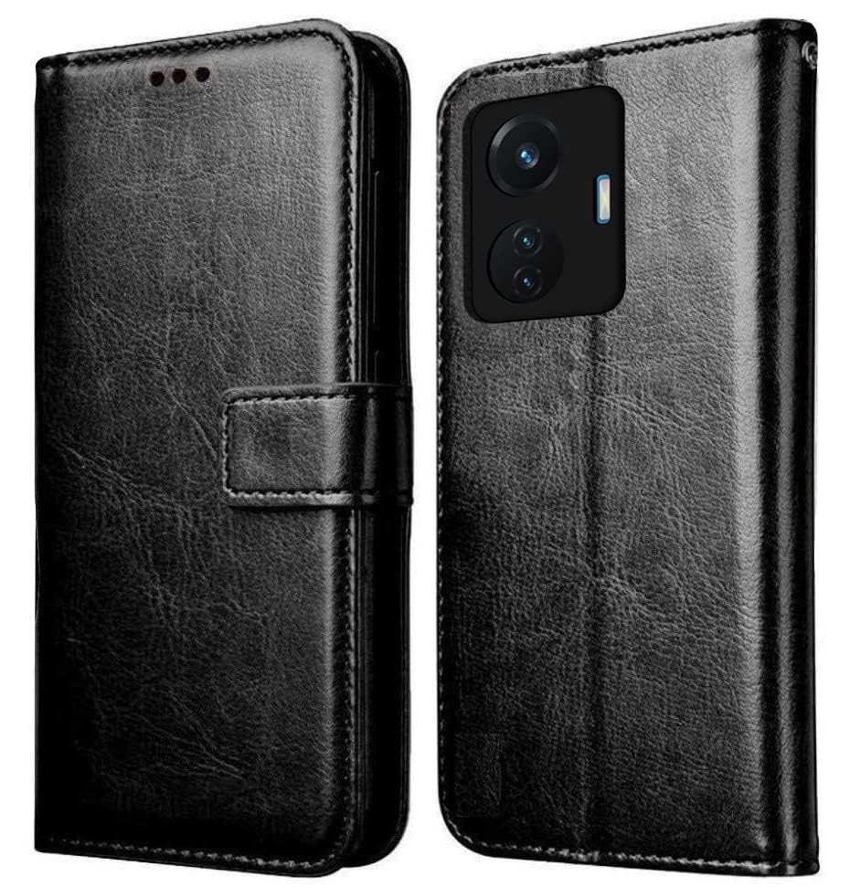 For Vivo T1 44W Flip Cover Case (Leather Finish)