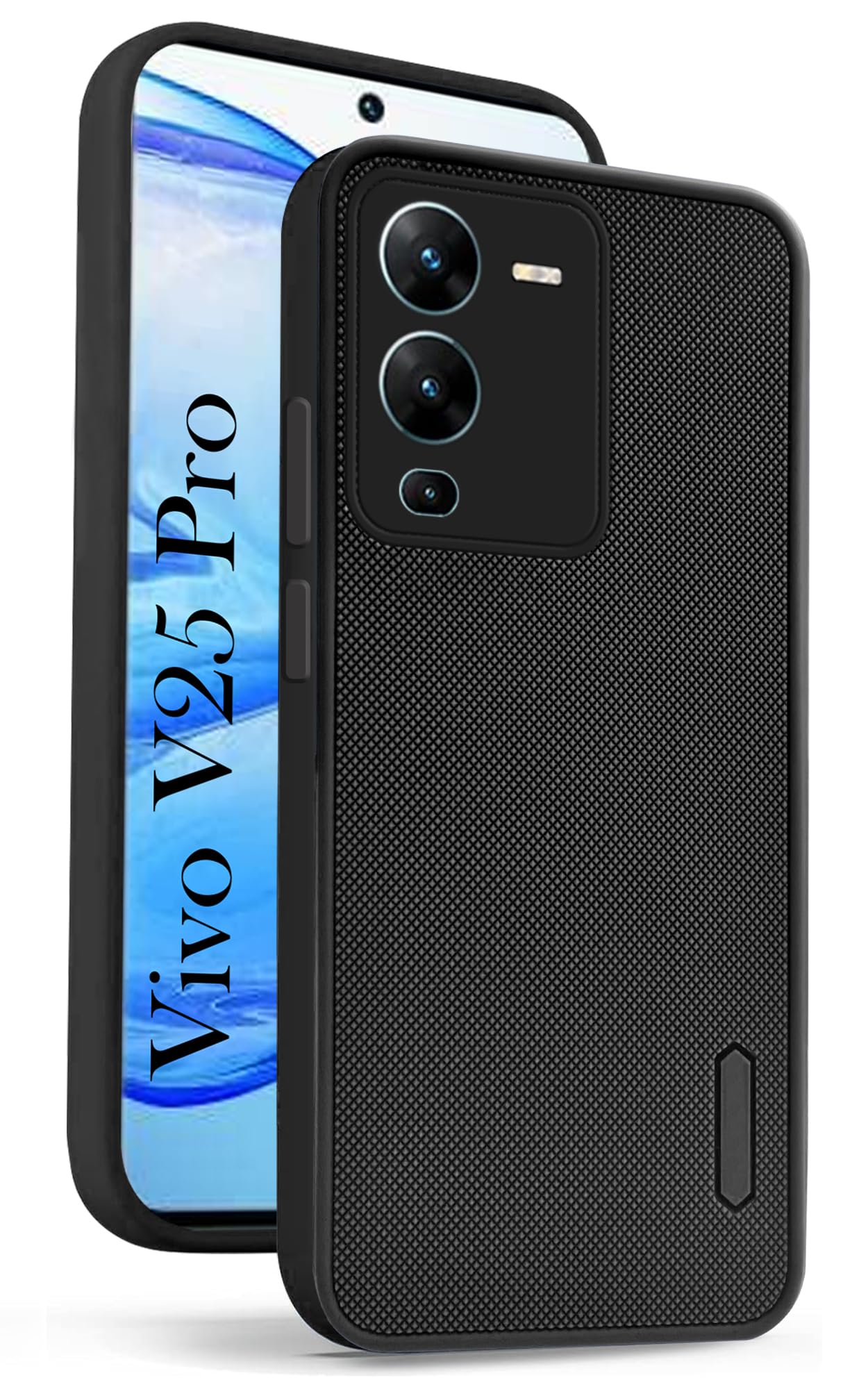 For Vivo V25 Pro Back Cover Case (Textured Grip Design | Camera Protetion | Slim and Light Weight | Soft Touch and Feel)