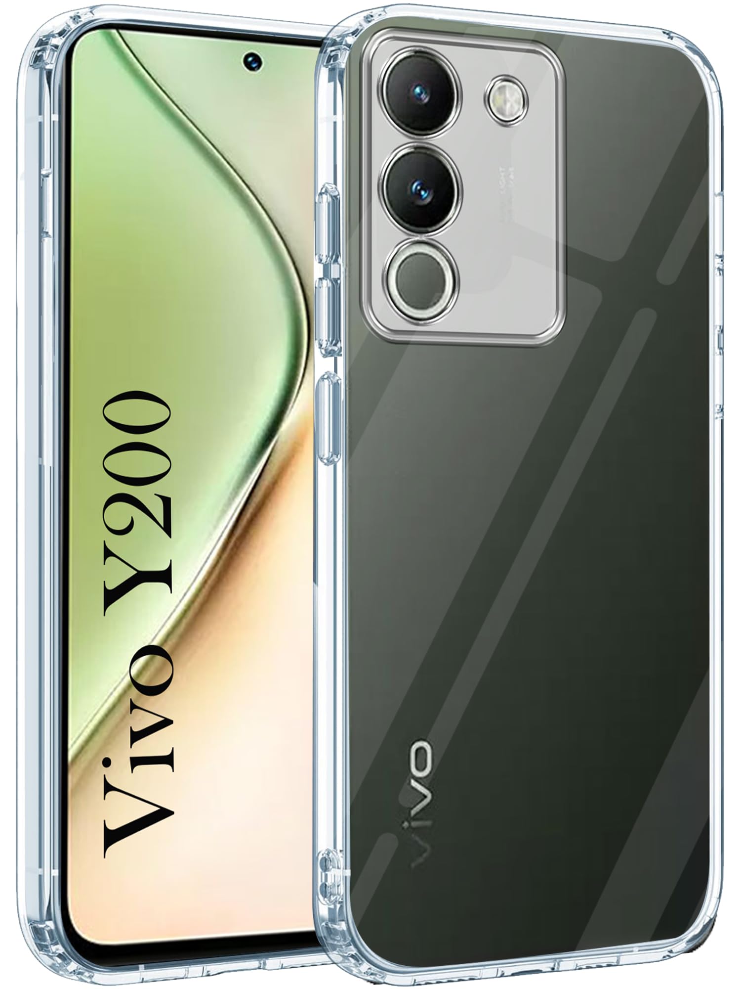 For Vivo Y200 Back Cover (Silicone Clear Shockproof Case with Camera Protection | Soft and Flexible)