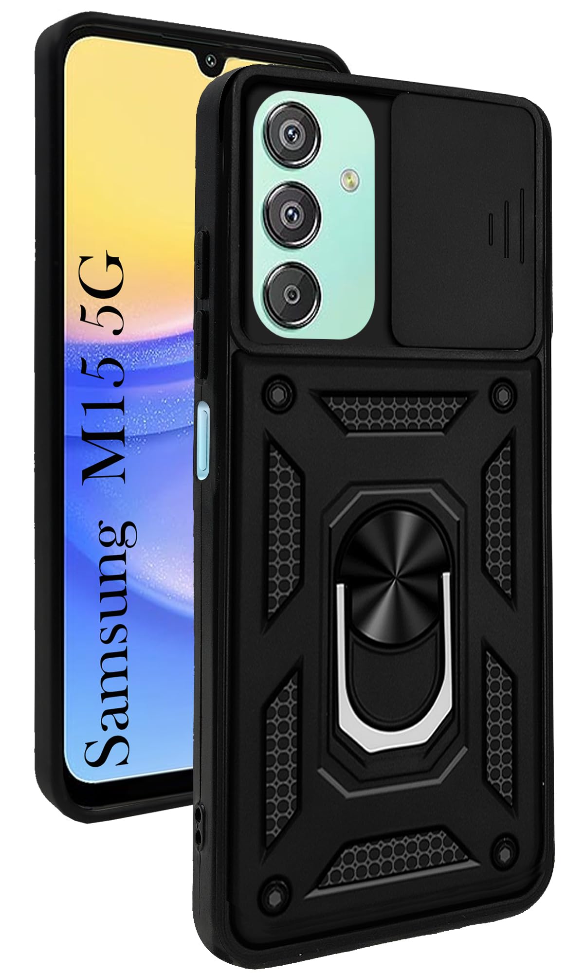 For Samsung Galaxy M15 5G Back Cover Case (Hybrid Dual Armor Polycarbonate)