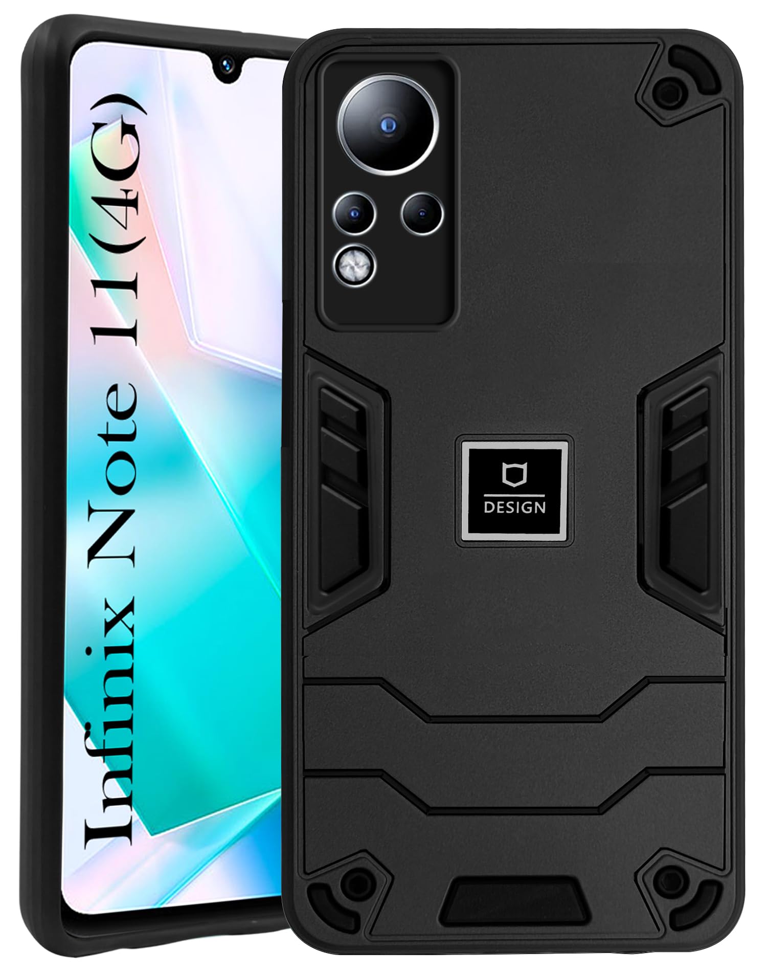 For Infinix Note 11 Back Cover Case (Lightweight Hybrid Armor Shockproof Polycarbonate)