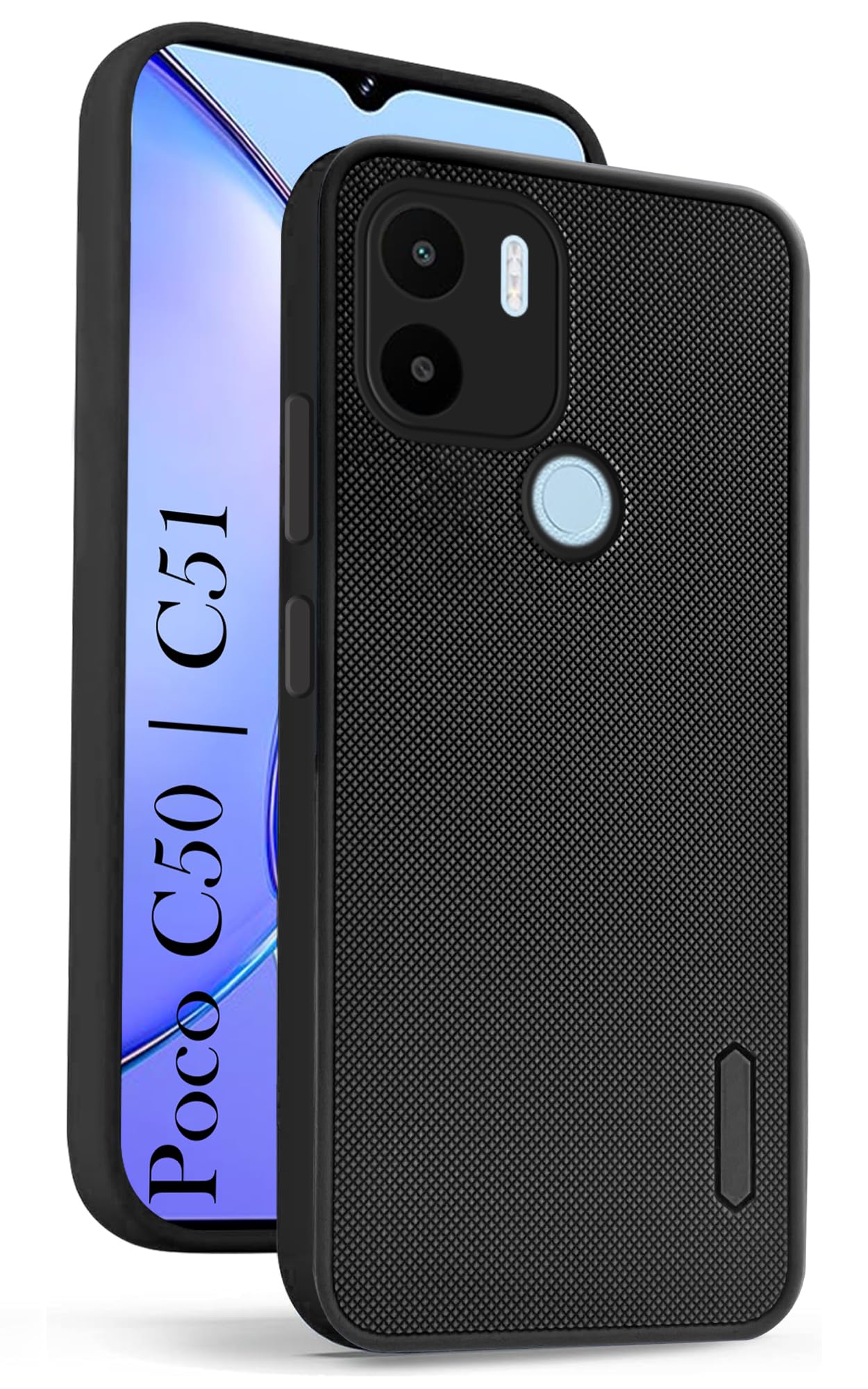 For Poco C50 | Poco C51 Back Cover Case (Textured Grip Design | Camera Protetion | Slim and Light Weight | Soft Touch and Feel)