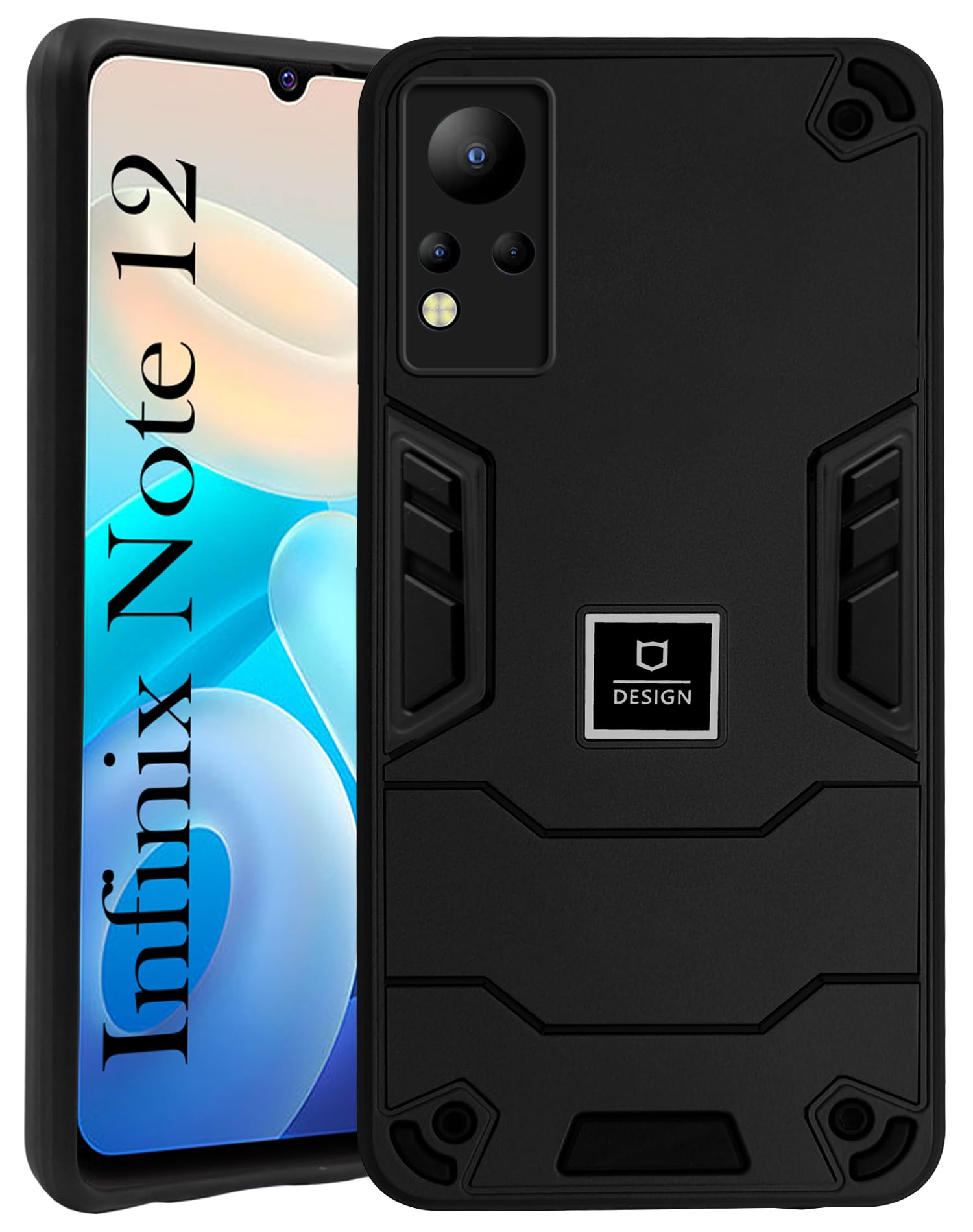 For Infinix Note 12 5G Back Cover Case (Lightweight Hybrid Armor Shockproof Polycarbonate)