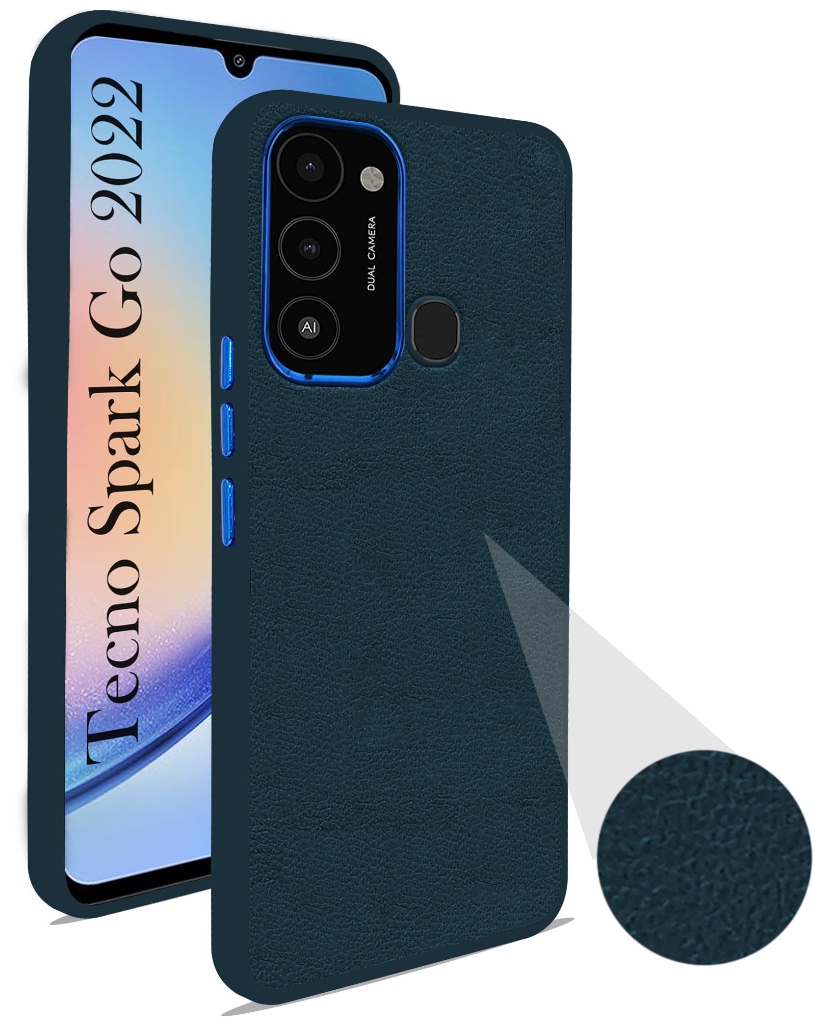 For Tecno Spark Go 2022 Back Cover Case (Minimalist Professional Leather | Shockproof Metal Camera Protection)