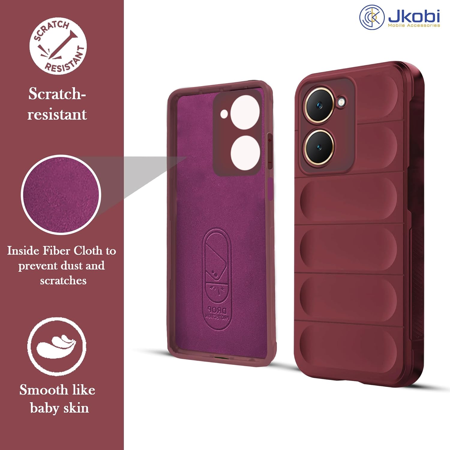 For Vivo Y18 | Y18e | Y03 | Y18i | Y18t Back Cover Case (Matte Liquid Silicone | Micro-Fiber Cloth Inside | Camera Protection | Shockproof)