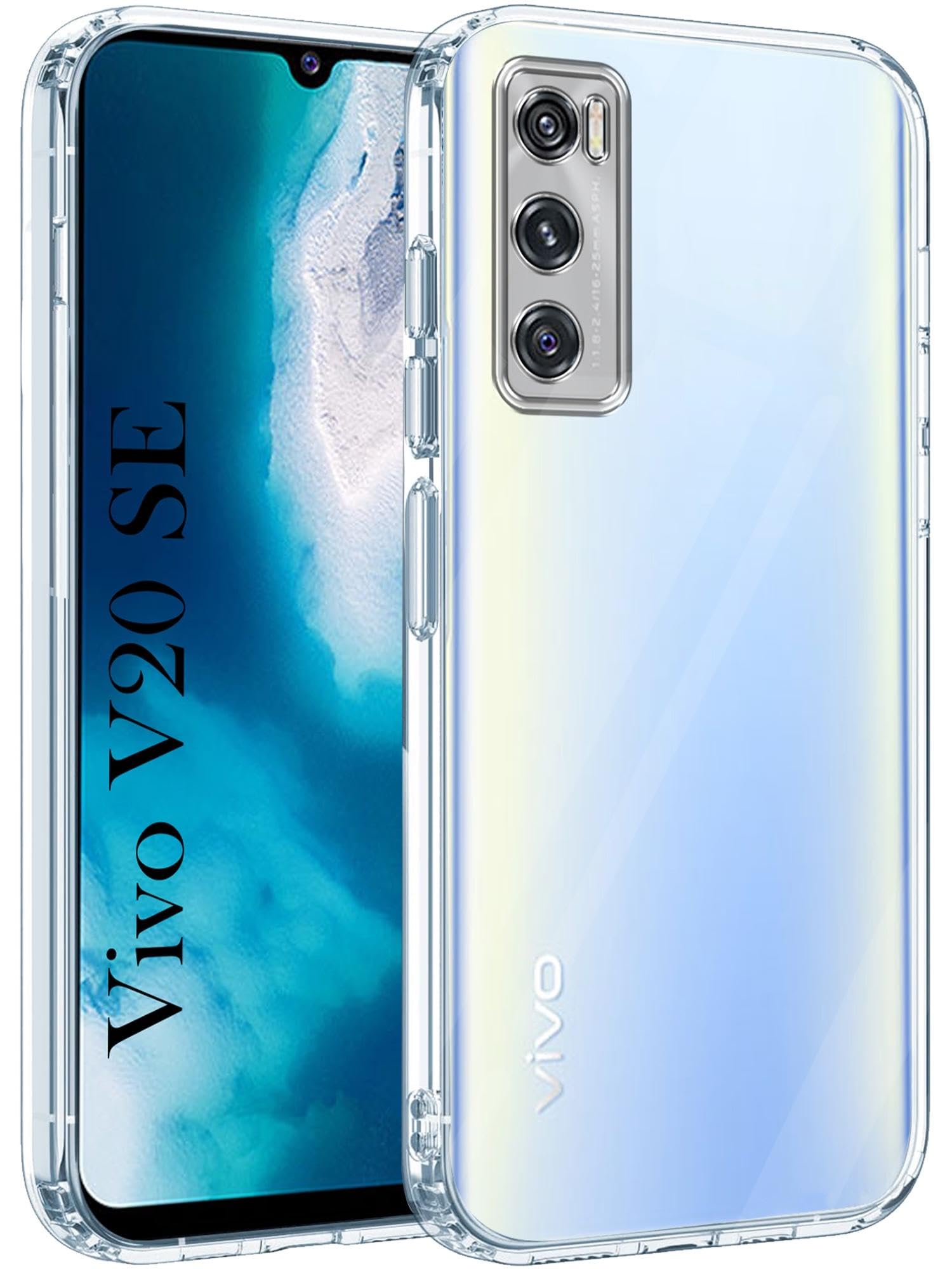 For Vivo V20 SE Back Cover (Silicone Clear Shockproof Case with Camera Protection | Soft and Flexible)