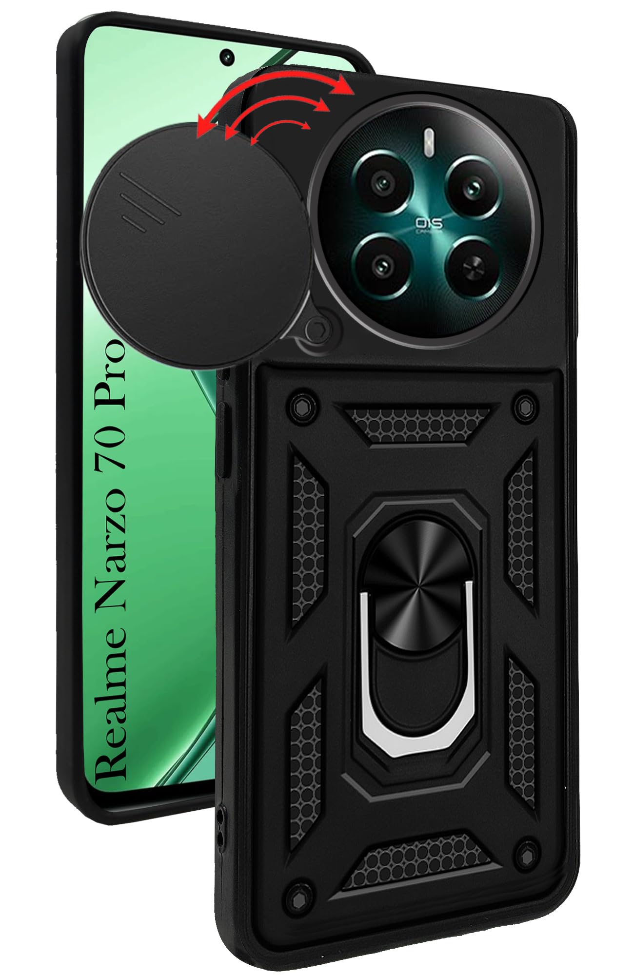 For Realme Narzo 70 Pro Back Cover Case (Hybrid Dual Armor Polycarbonate)