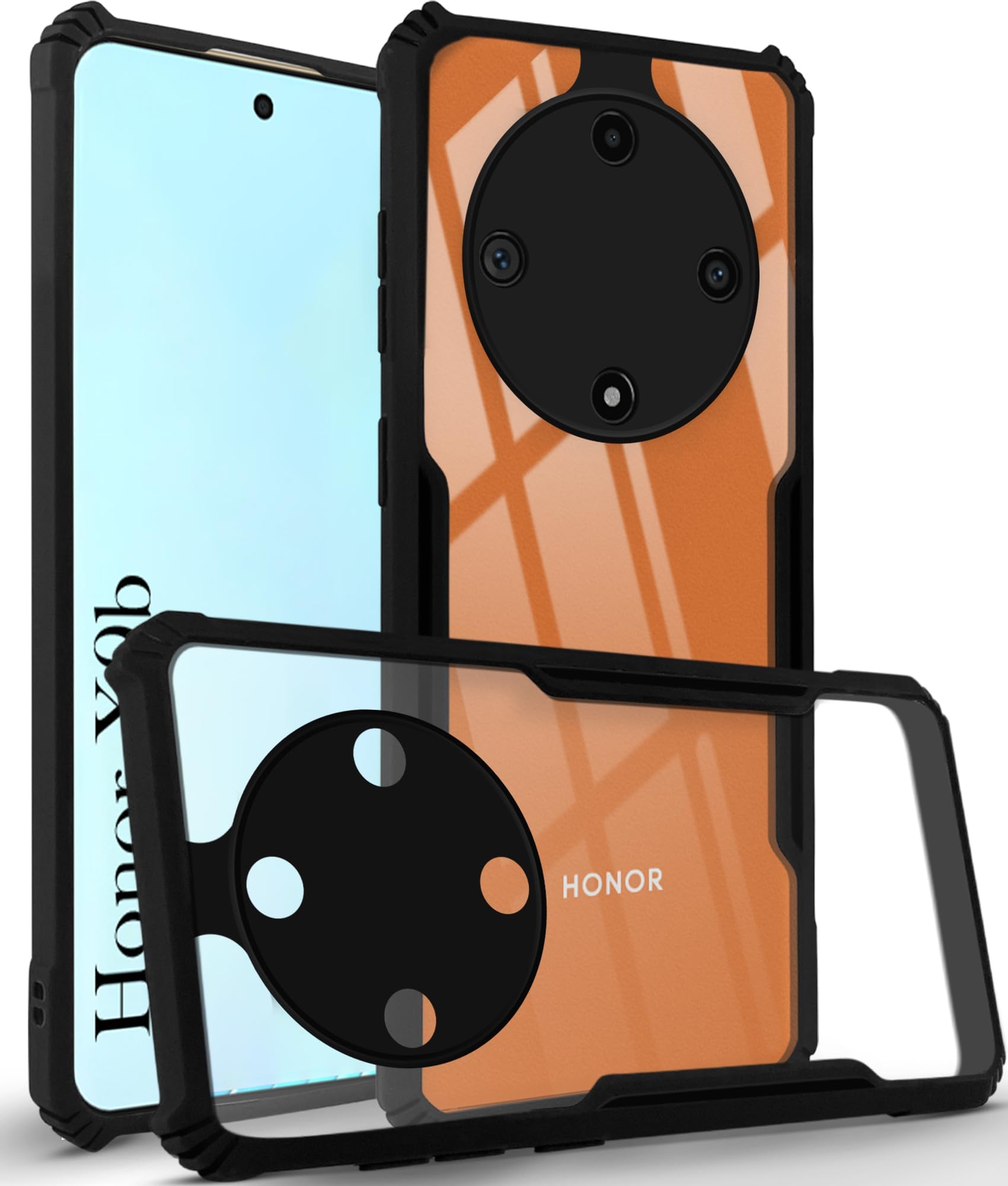 For Honor X9B 5G Back Case Cover (Shockproof with Polycarbonate Clear Panel)