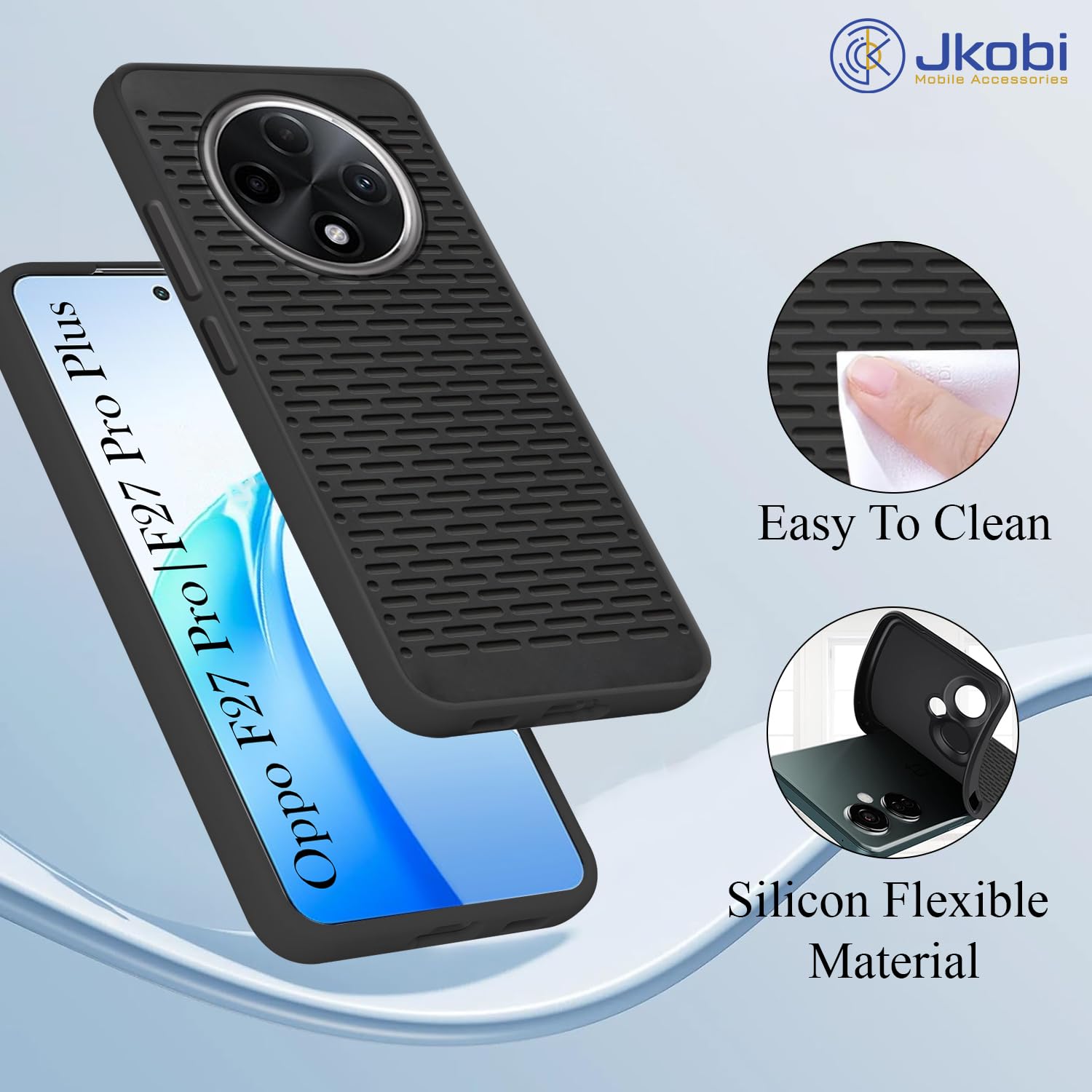 For Oppo F27 Pro | Oppo F27 Pro Plus Back Cover Case (Unique Texture Design | Silicon Flexible Case | Slim and Light Weight | Soft Touch Feel)