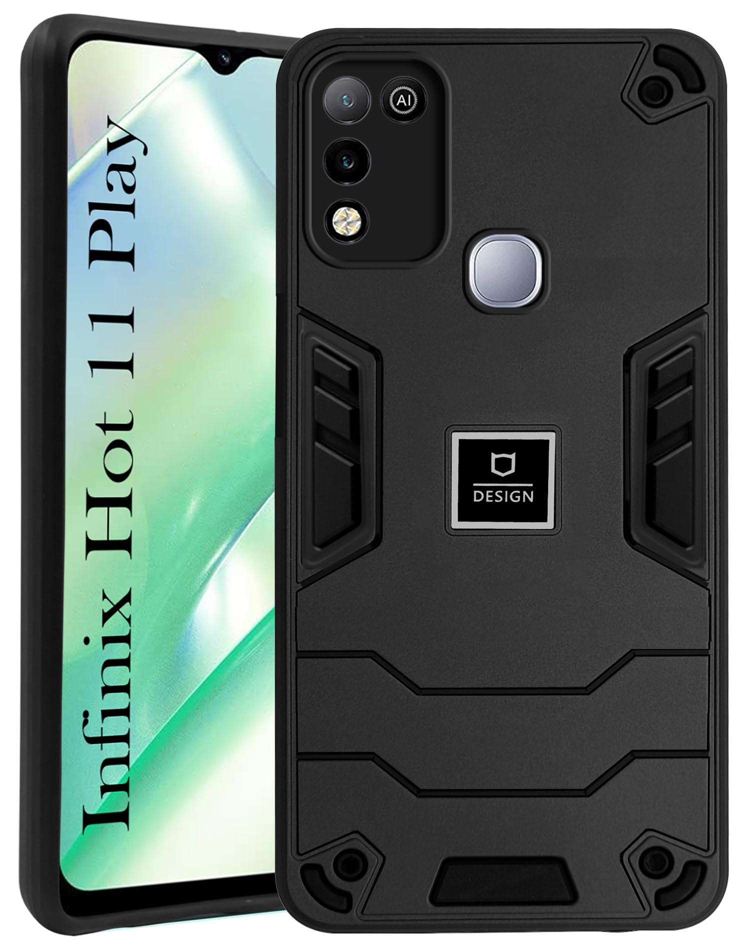 For Infinix Hot 11 Play Back Cover Case (Lightweight Hybrid Armor Shockproof Polycarbonate)
