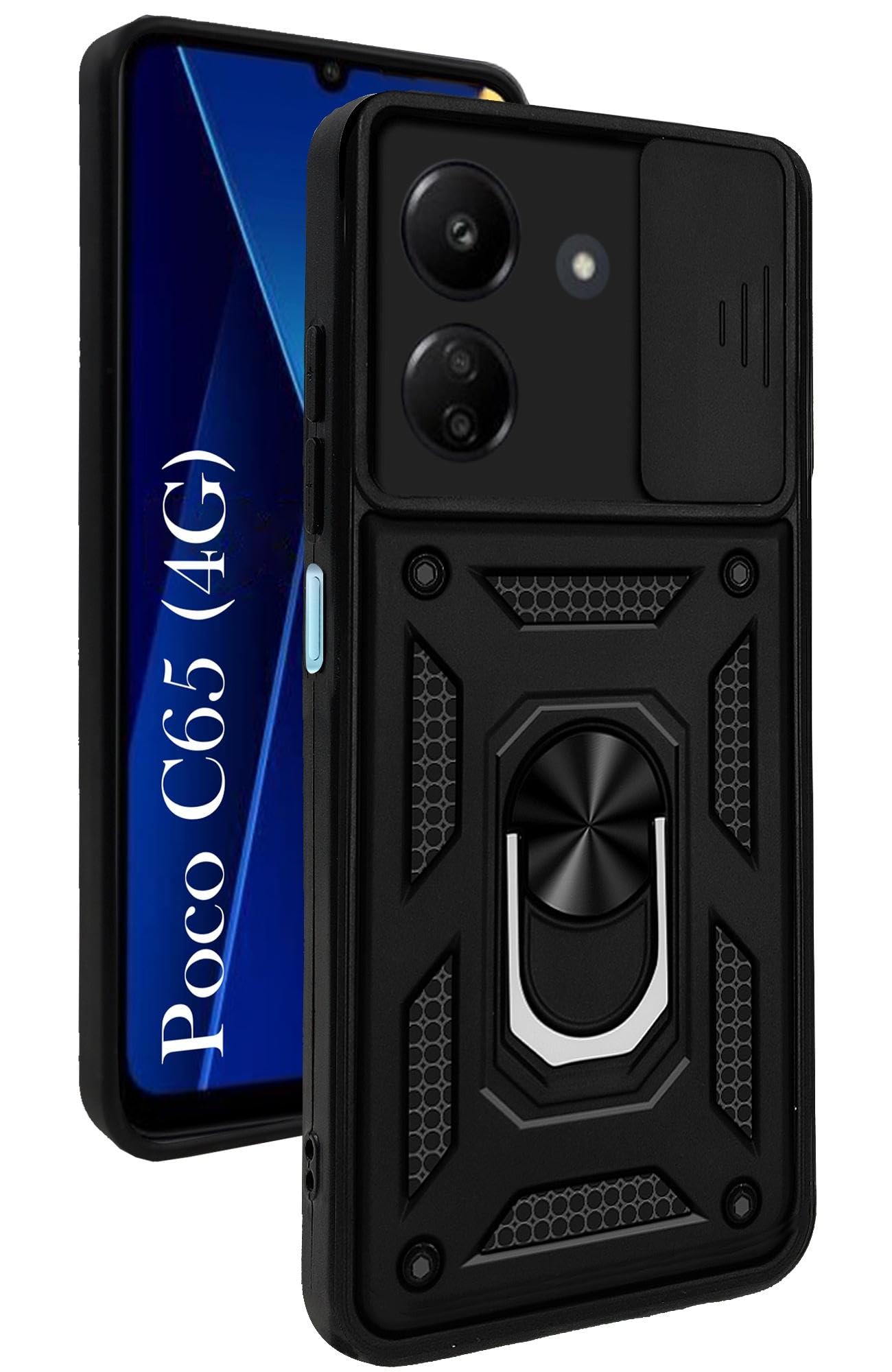 For Poco C65 Back Cover Case (Hybrid Dual Armor Polycarbonate)