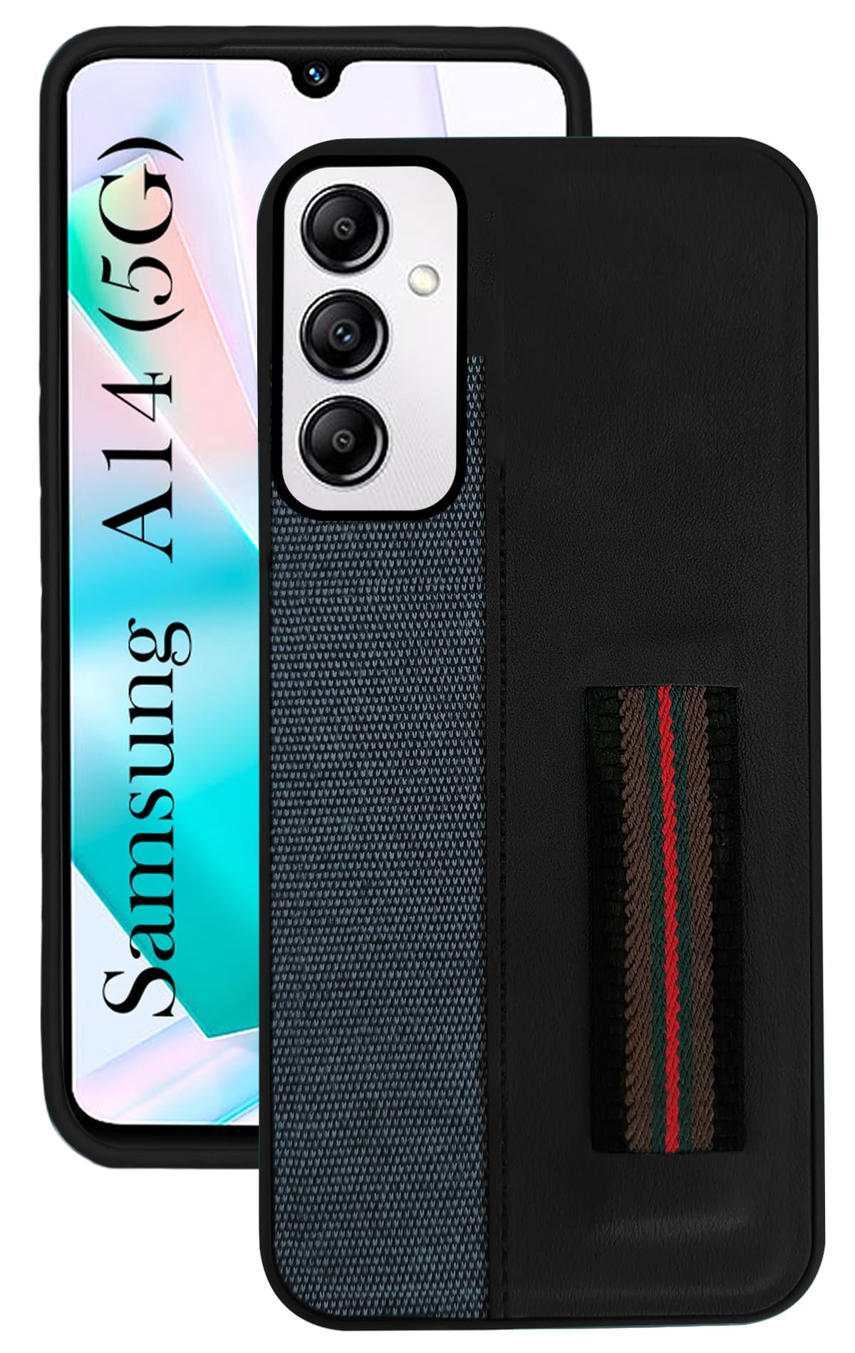 For Samsung Galaxy A14 4G | 5G Back Cover Case( Professional PU Leather | Strip Chain Holder Socket)