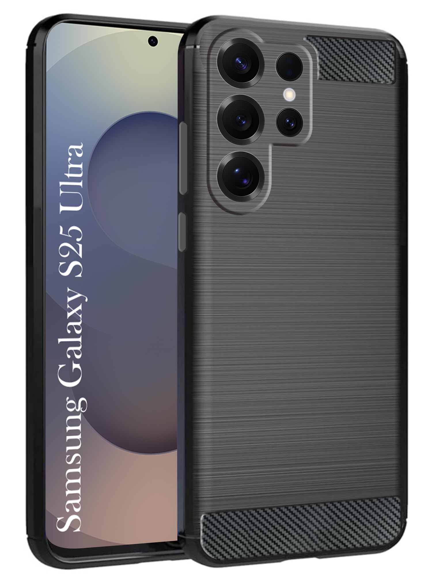 For Samsung Galaxy S25 Ultra Back Case Cover (Hybrid Armor Case | Carbon Fiber Shockproof |Flexible and Soft)
