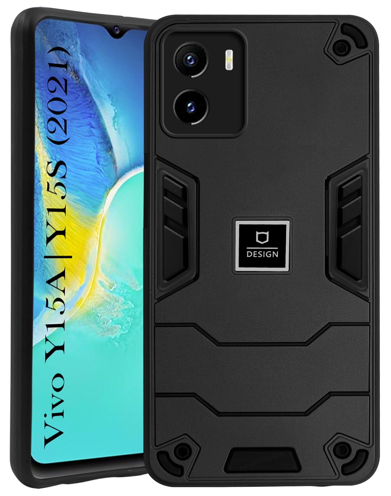 For Vivo Y15s (2021) | Y15A 2021 Back Cover Case (Lightweight Hybrid Armor Shockproof Polycarbonate)