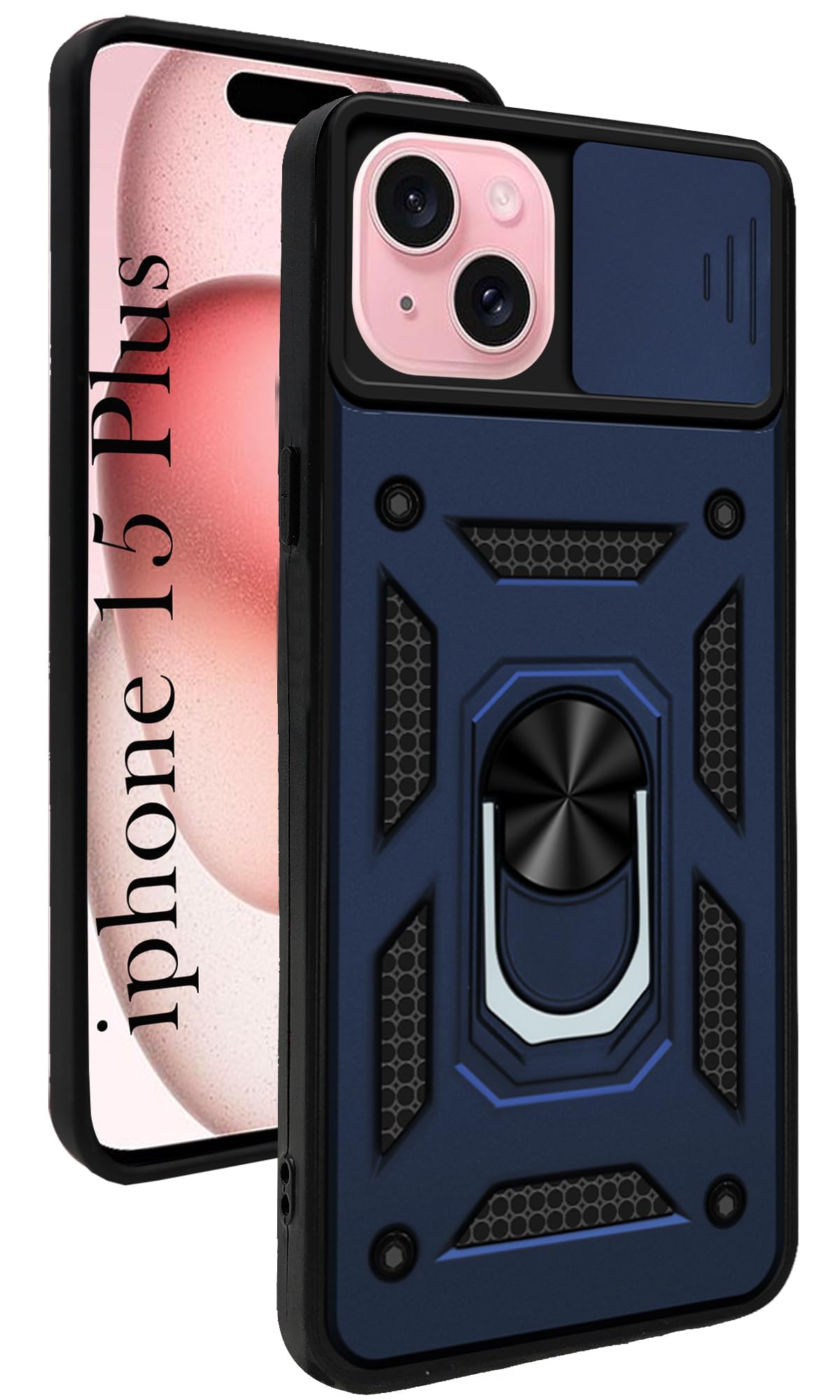 For iPhone 15 Plus Back Cover Case (Hybrid Armor Polycarbonate)