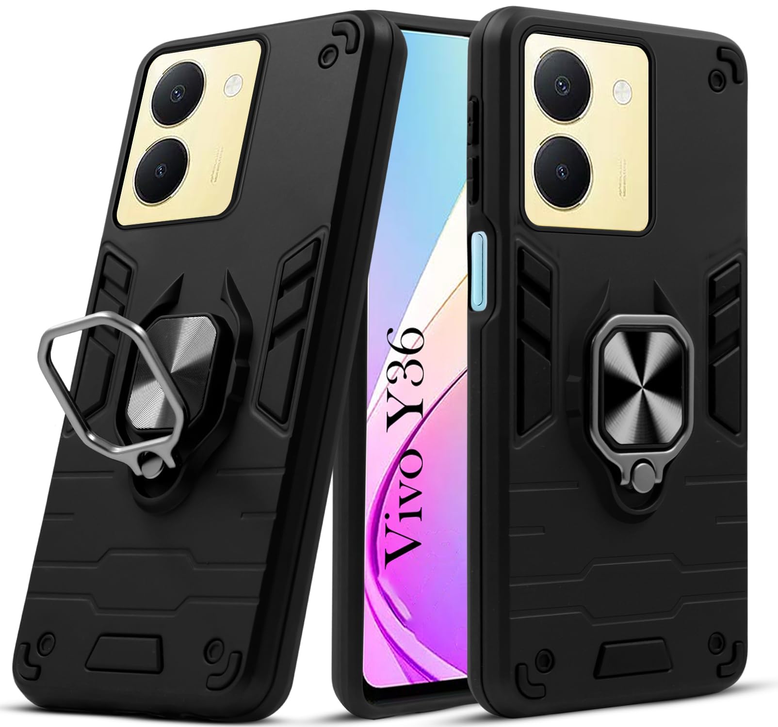For Vivo Y36 Back Case Cover (Shockproof Polycarbonate Dual Layer Hybrid Armor)