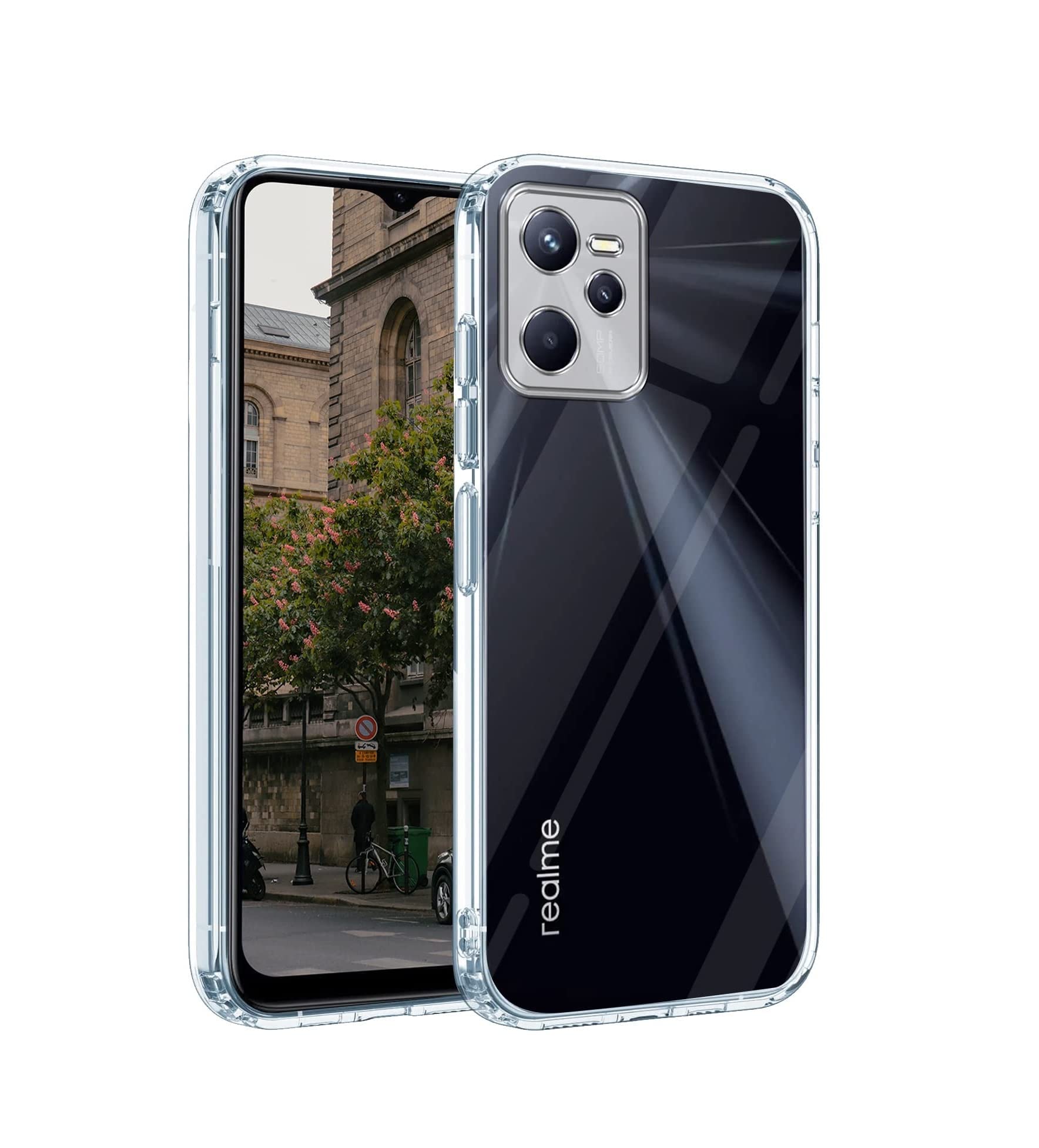 For Realme C35 Back Cover Case ( Silicone Crystal Clear | Pure Camera Protection | Soft and Flexible for Charger and Headphone sockets | Shockproof Bumpers | Transparent)