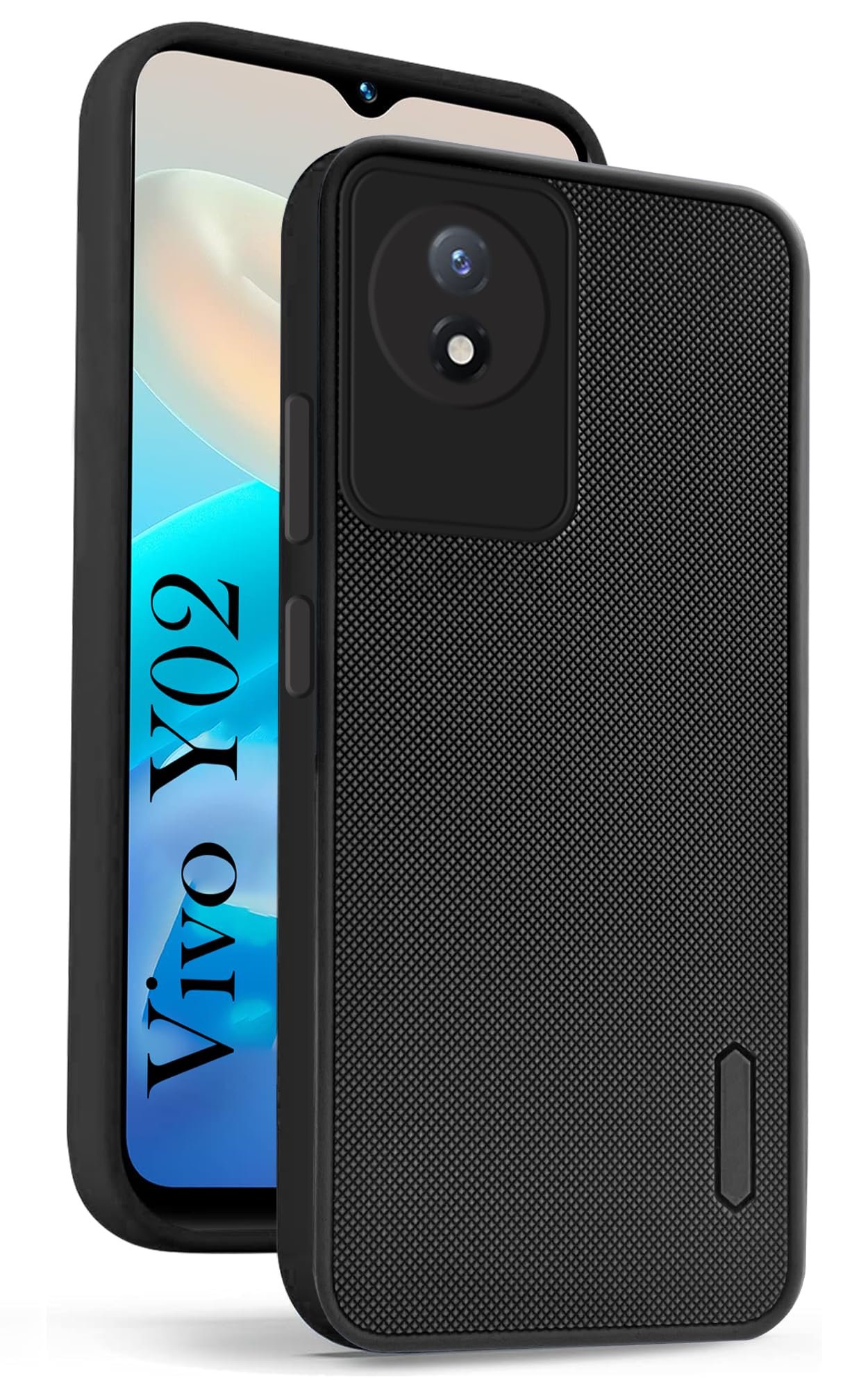 For Vivo Y02 Back Cover Case (Textured Grip Design | Camera Protetion | Slim and Light Weight | Soft Touch and Feel)