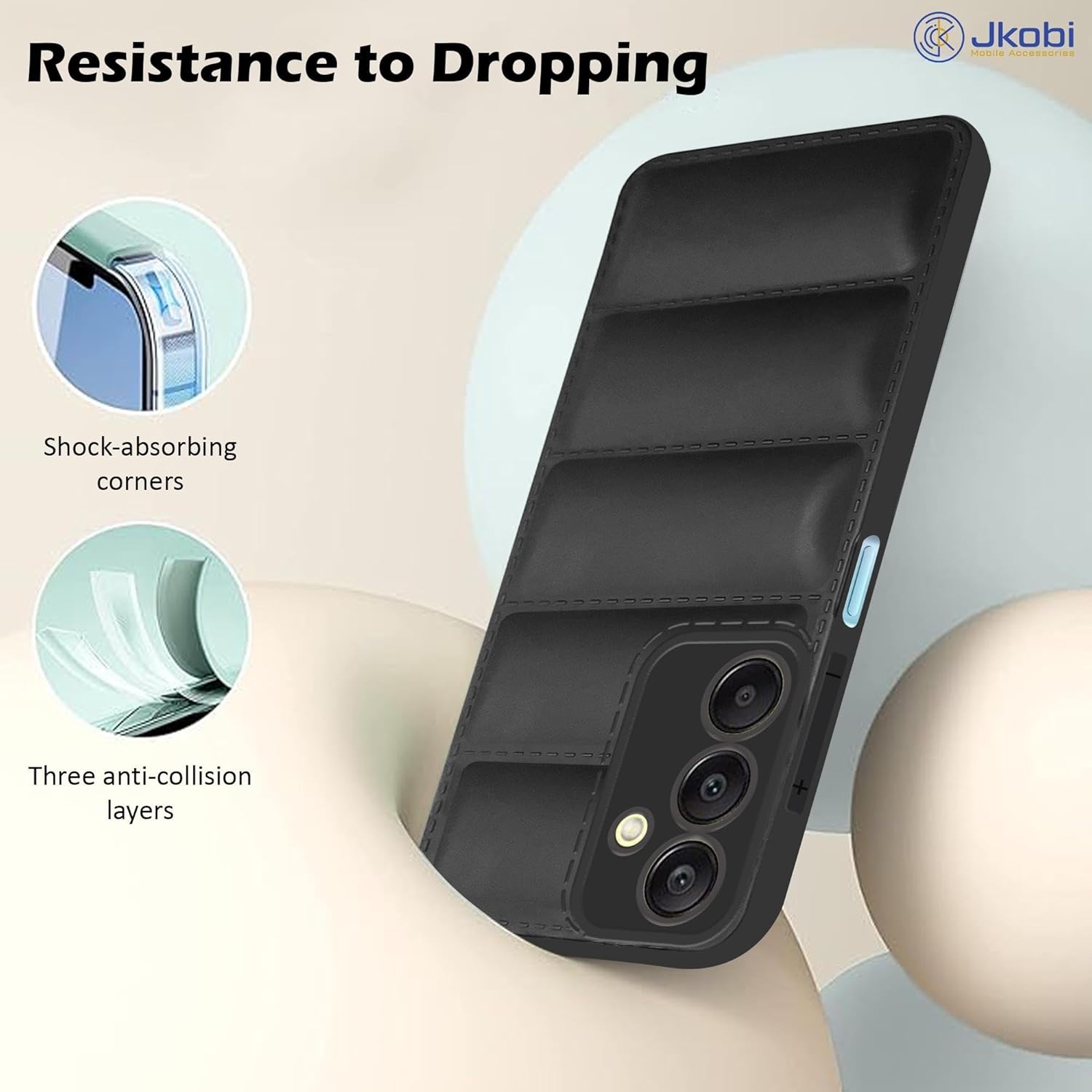 For Samsung Galaxy A25 5G Back Cover Case (Puffer Cushion Wave Design | Camera Protection)