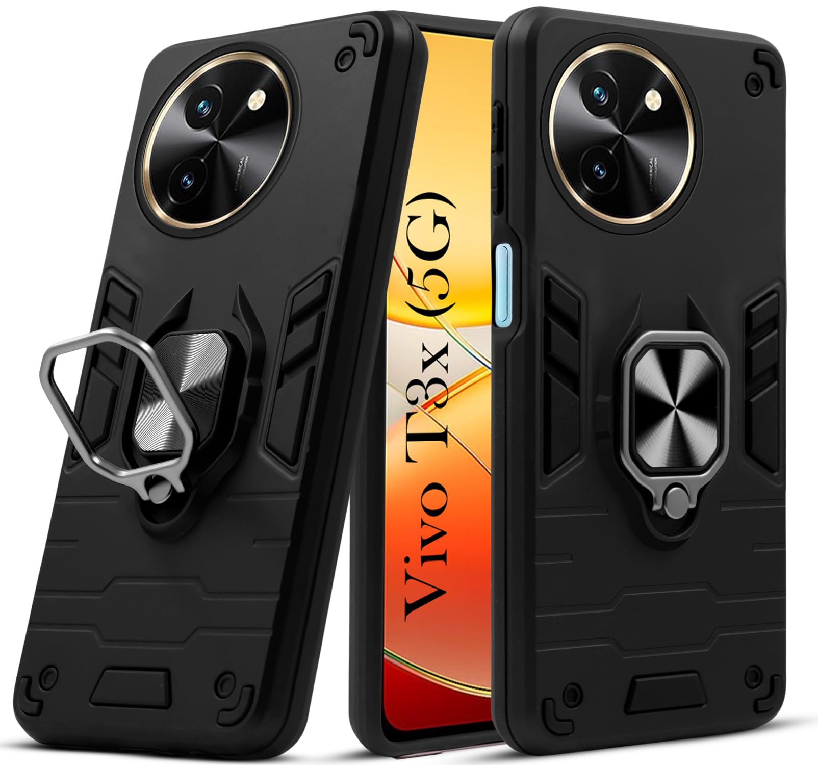 For Vivo T3x 5G Back Cover Case (Shockproof Polycarbonate Dual Layer Hybrid Armor)