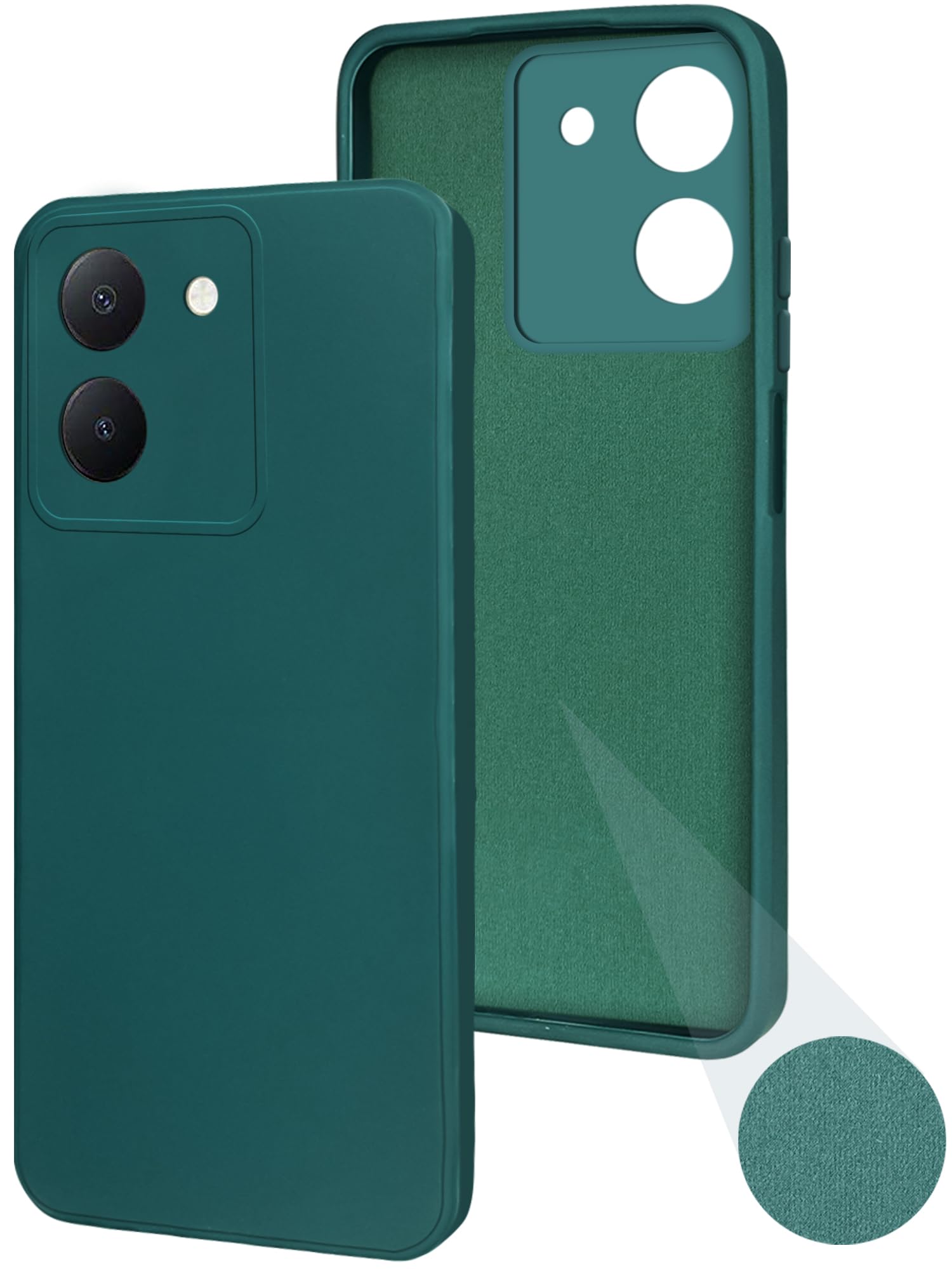 For Vivo Y36 Back Cover Case (Matte Finish Silicone with Inside Fiber Cloth)