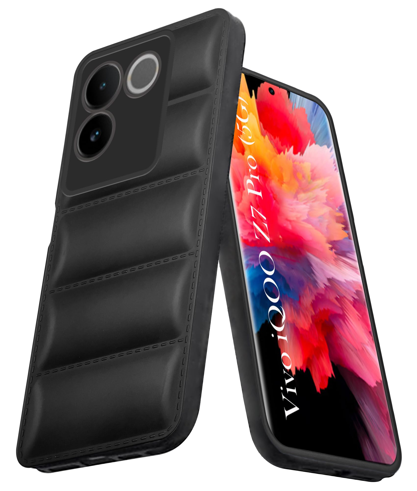 For Vivo iQOO Z7 Pro Back Cover Case (Puffer Cushion Wave Design | Camera Protection )