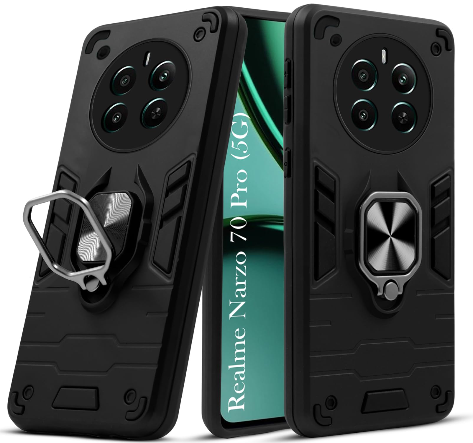 For Realme Narzo 70 Pro Back Cover Case (Shockproof Polycarbonate Dual Layer Hybrid Armor)