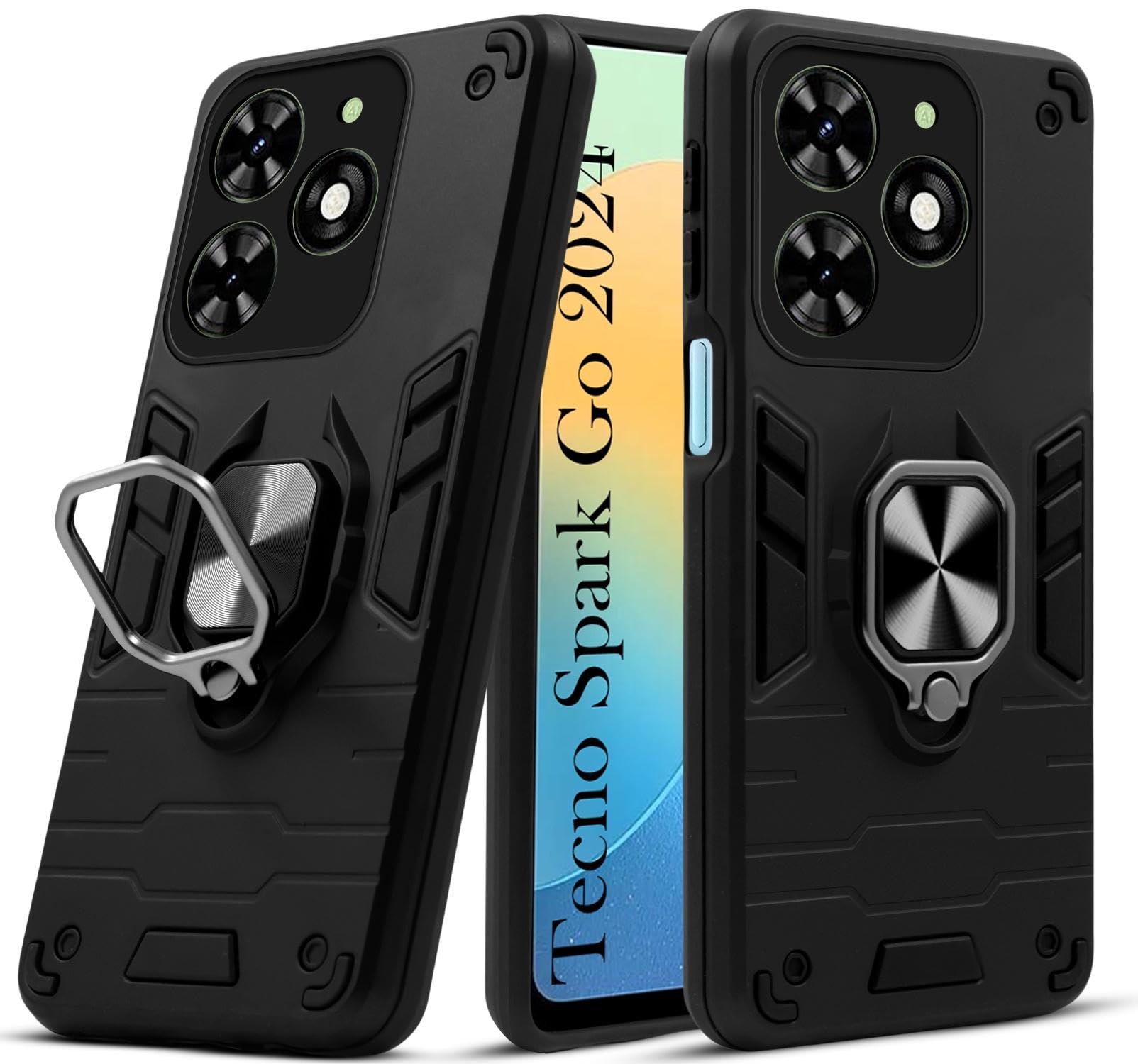 For Tecno Spark Go 2024 Back Cover Case (Shockproof Polycarbonate Dual Layer Hybrid Armor)